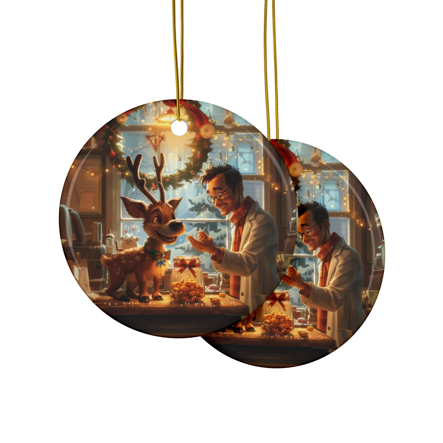 Vet with Baby Reindeer Ornament