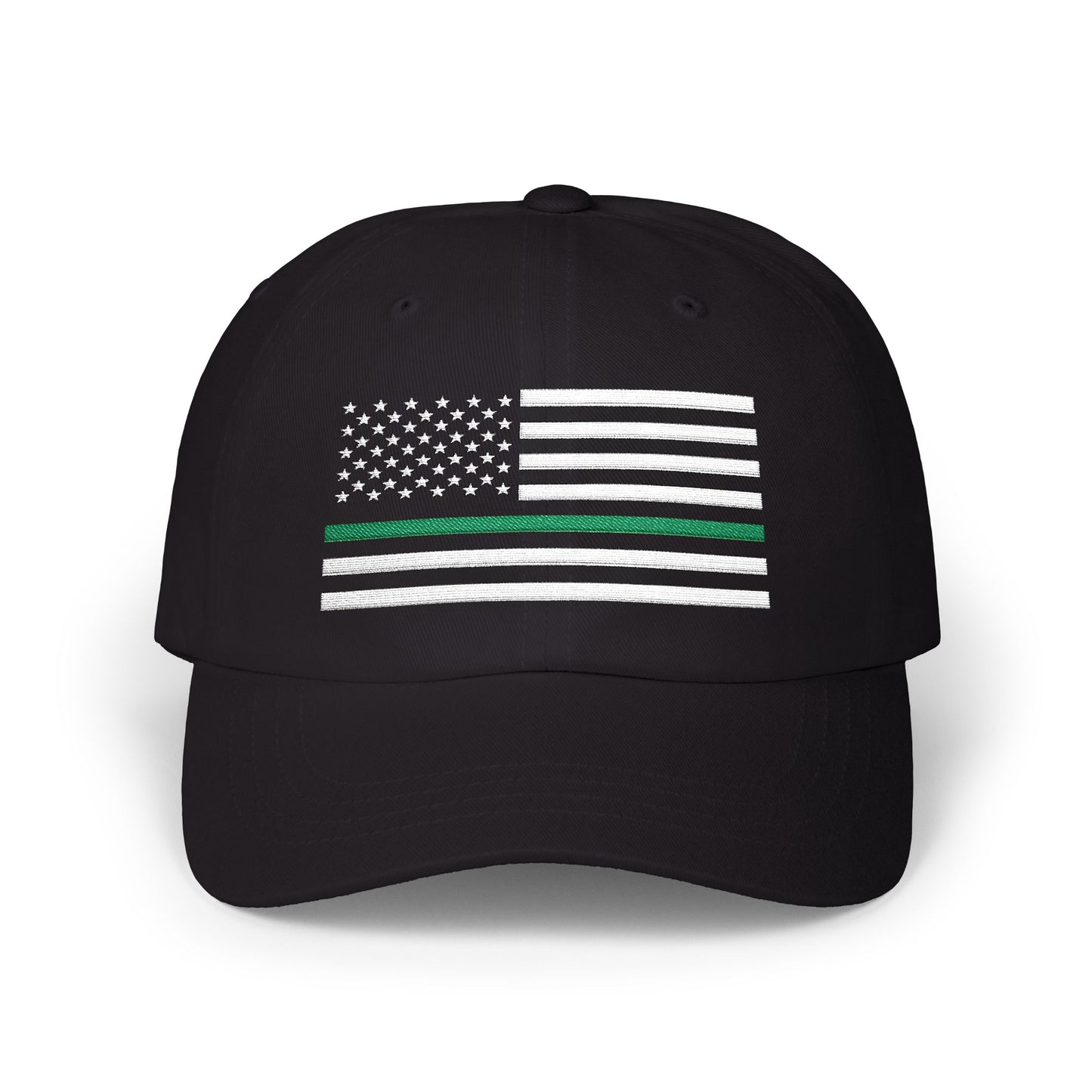 American Flag Green Line Baseball Cap