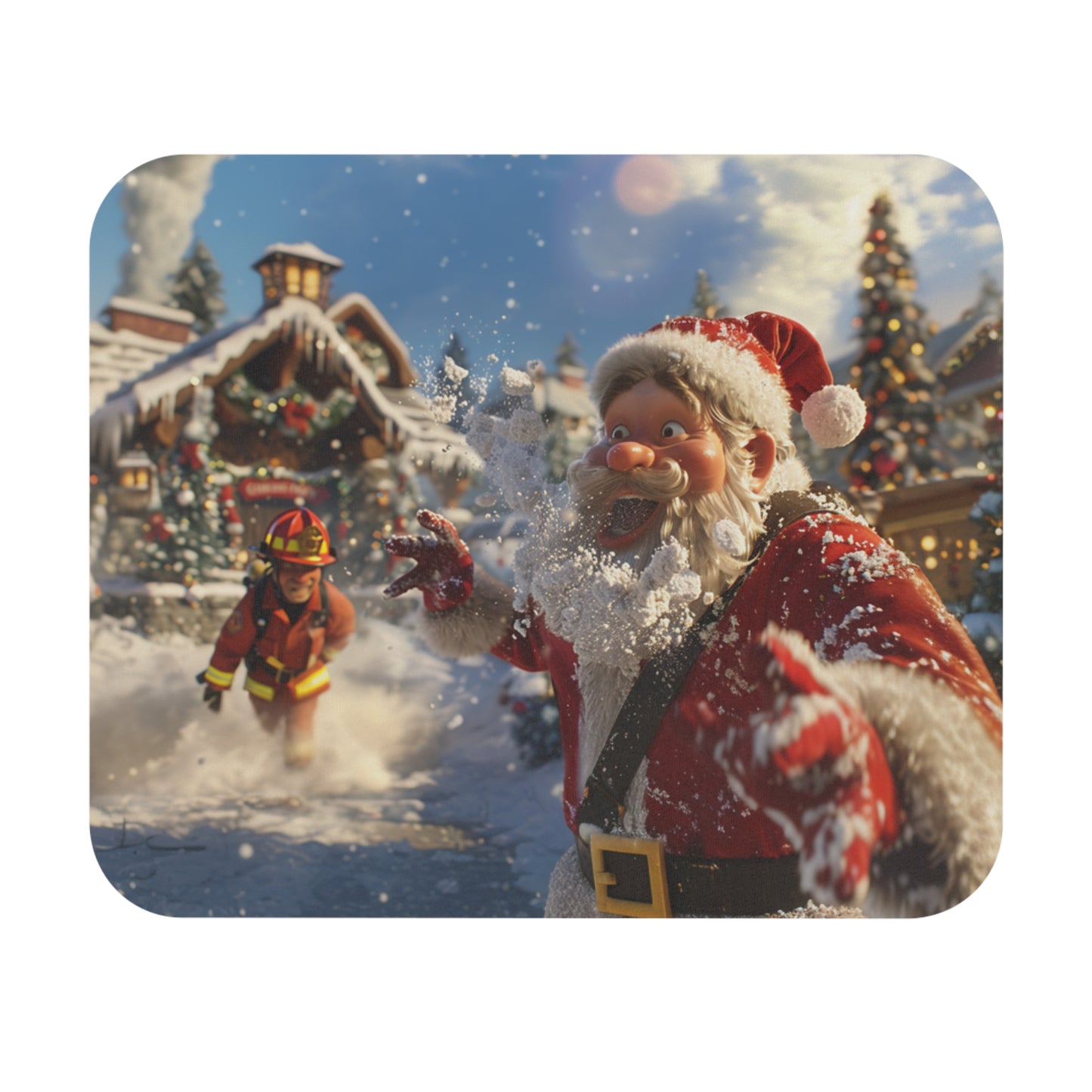 Santa on Scene Mouse Pad