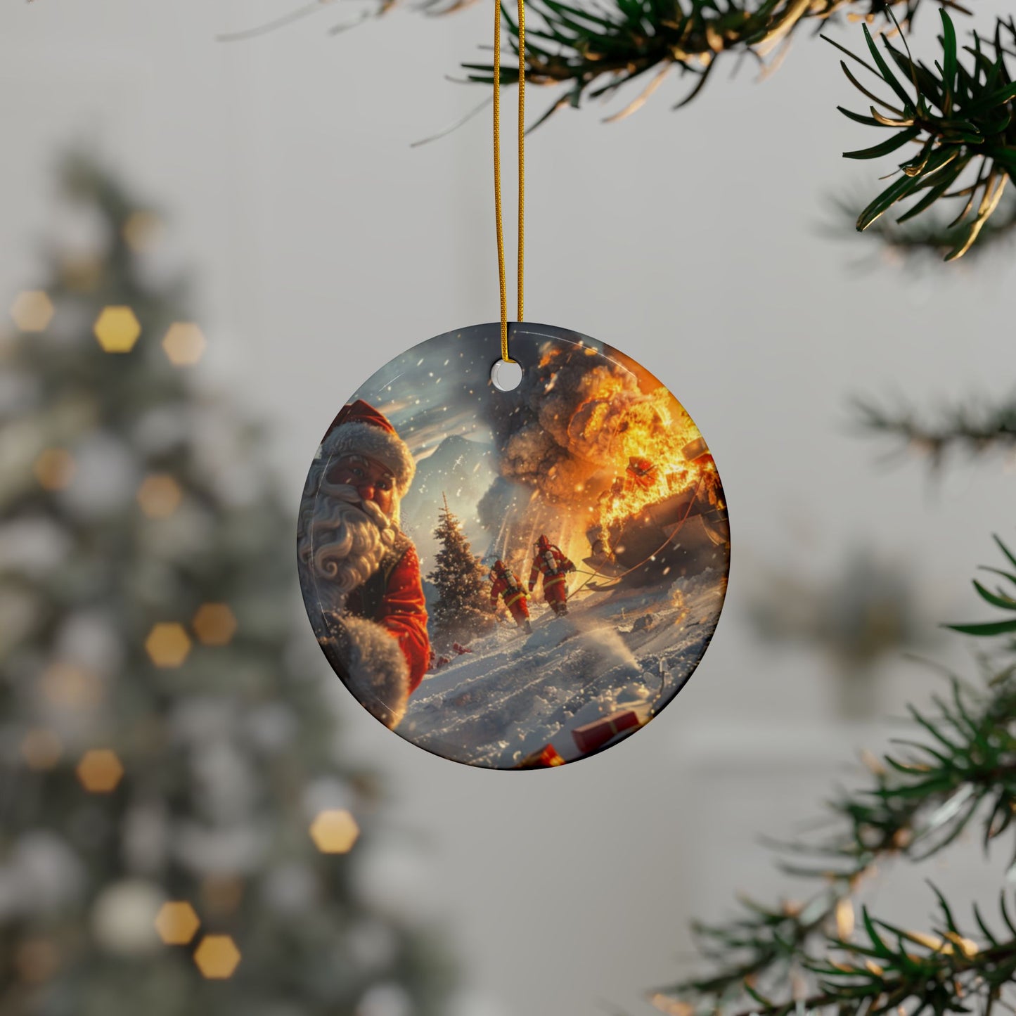 Santa Sleigh on Fire