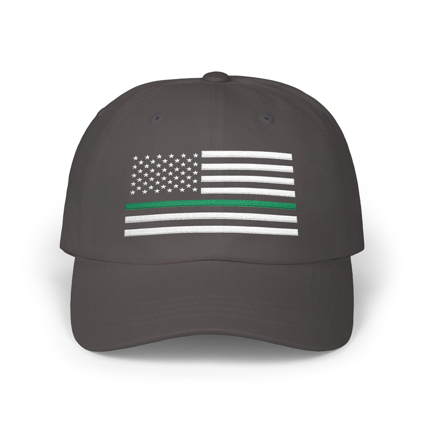 American Flag Green Line Baseball Cap