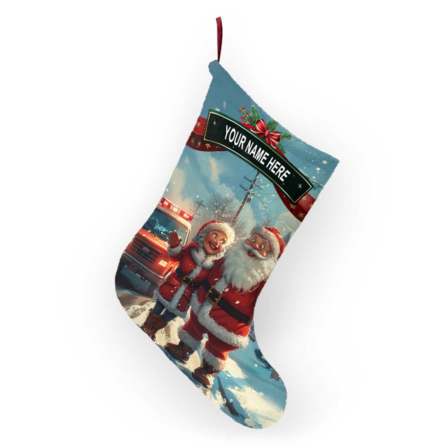 Mr & Mrs Claus Posing Stocking