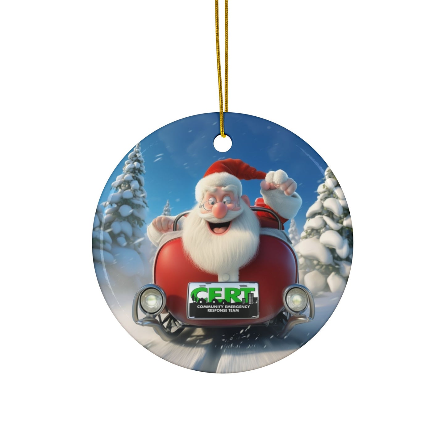 Santa's CERT Sled Ornament