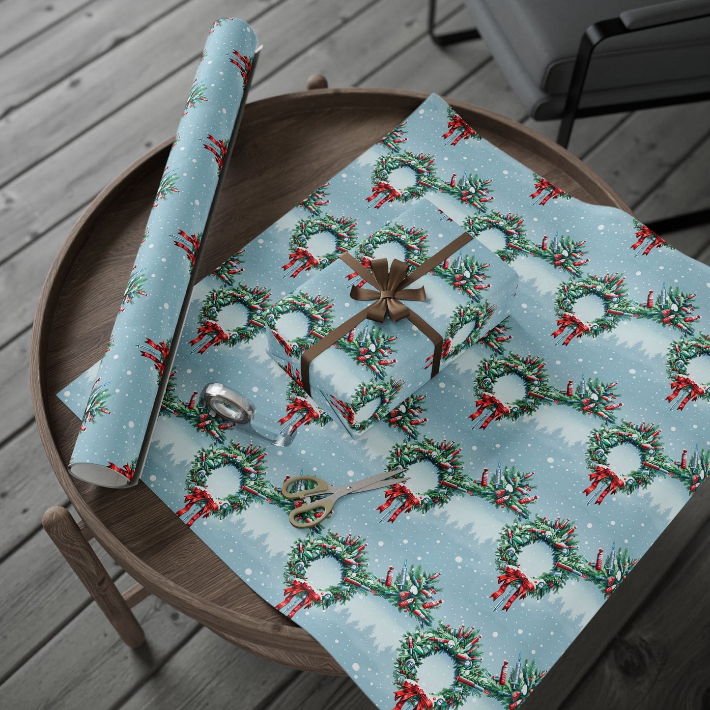 Hospital Wreath Wrapping Paper