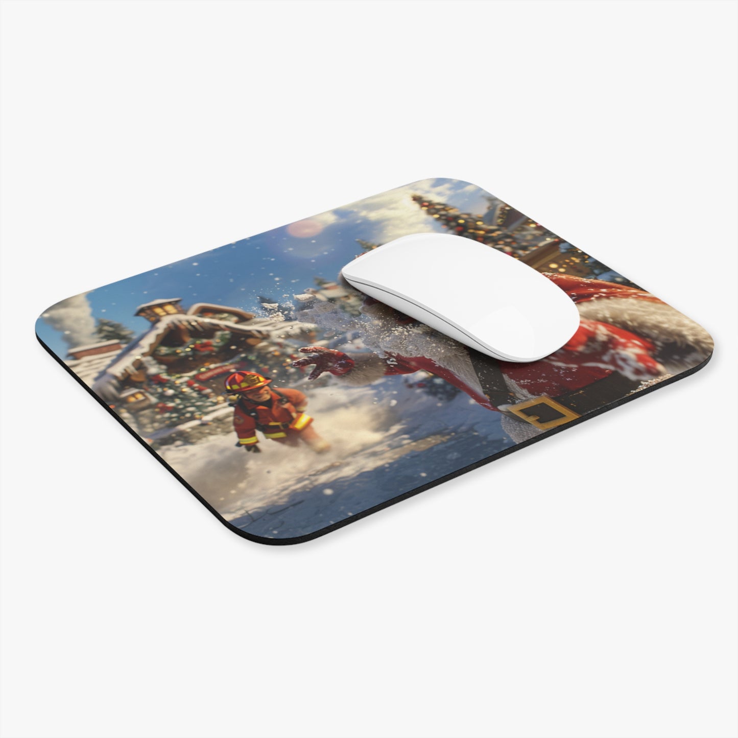 Santa on Scene Mouse Pad