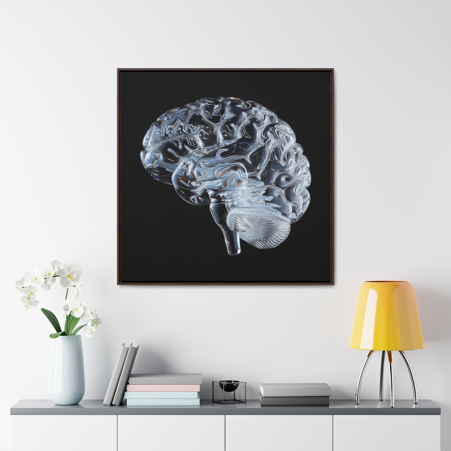Framed Canvas - Glass Brain