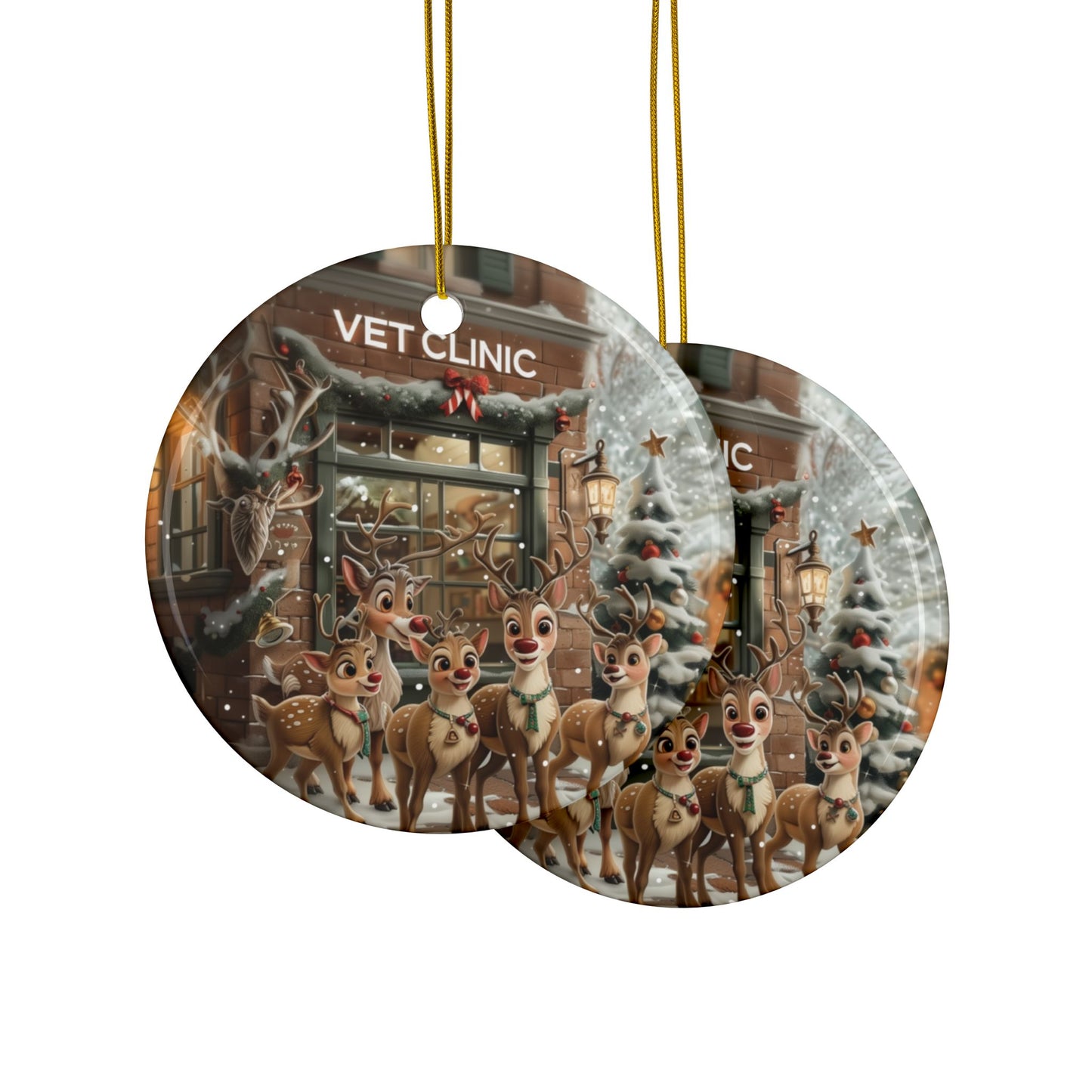 Reindeer at Vet Clinic Ornament
