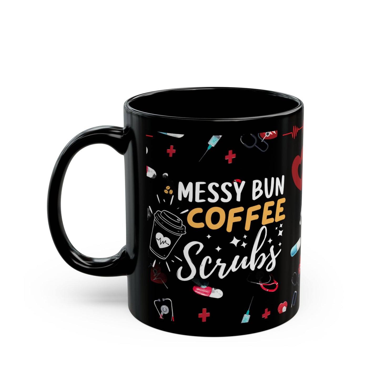 Messy Bun Black Mug
