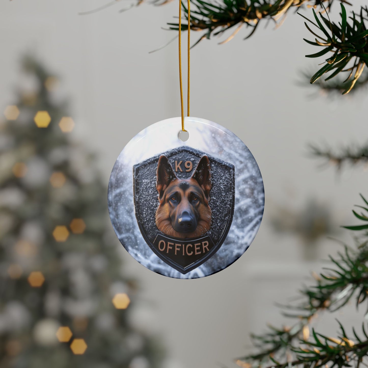 K9 Officer Badge Ornament