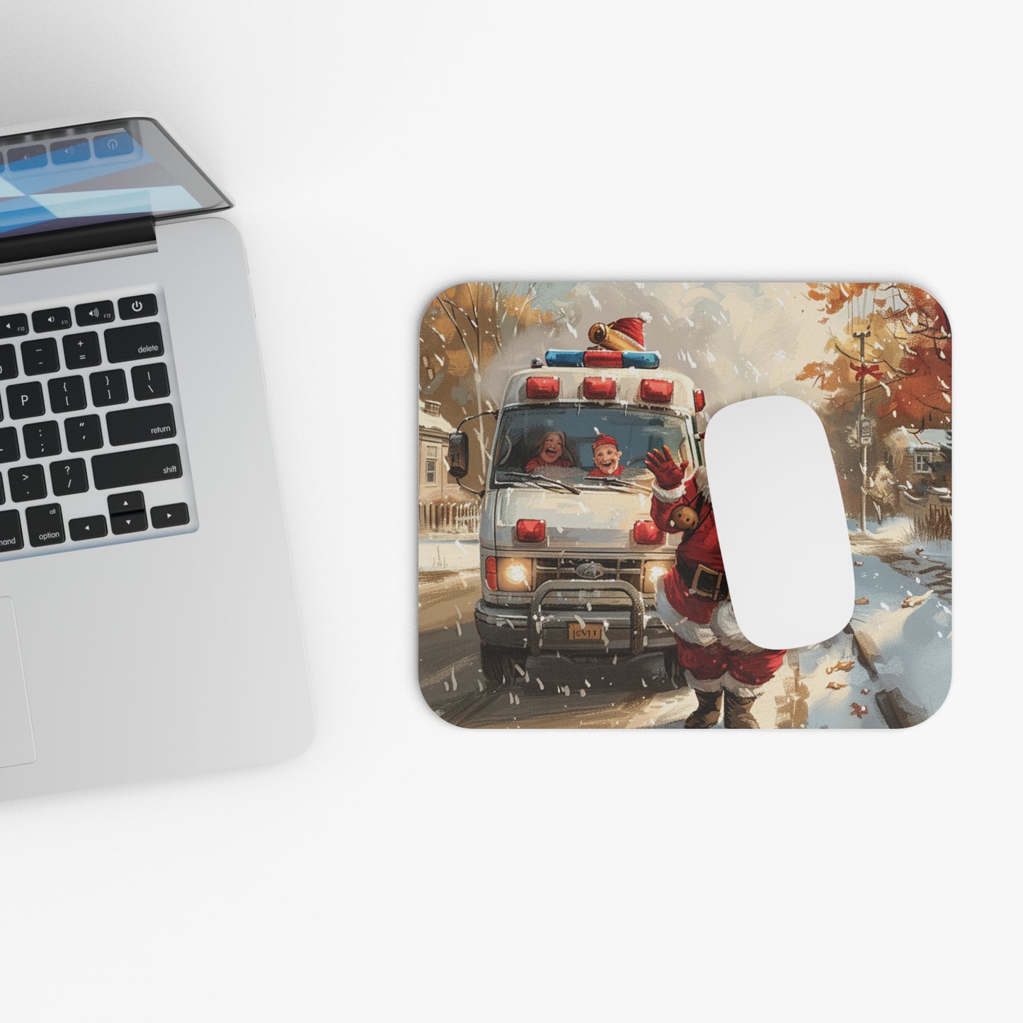 Santa Ambulance Mouse Pad