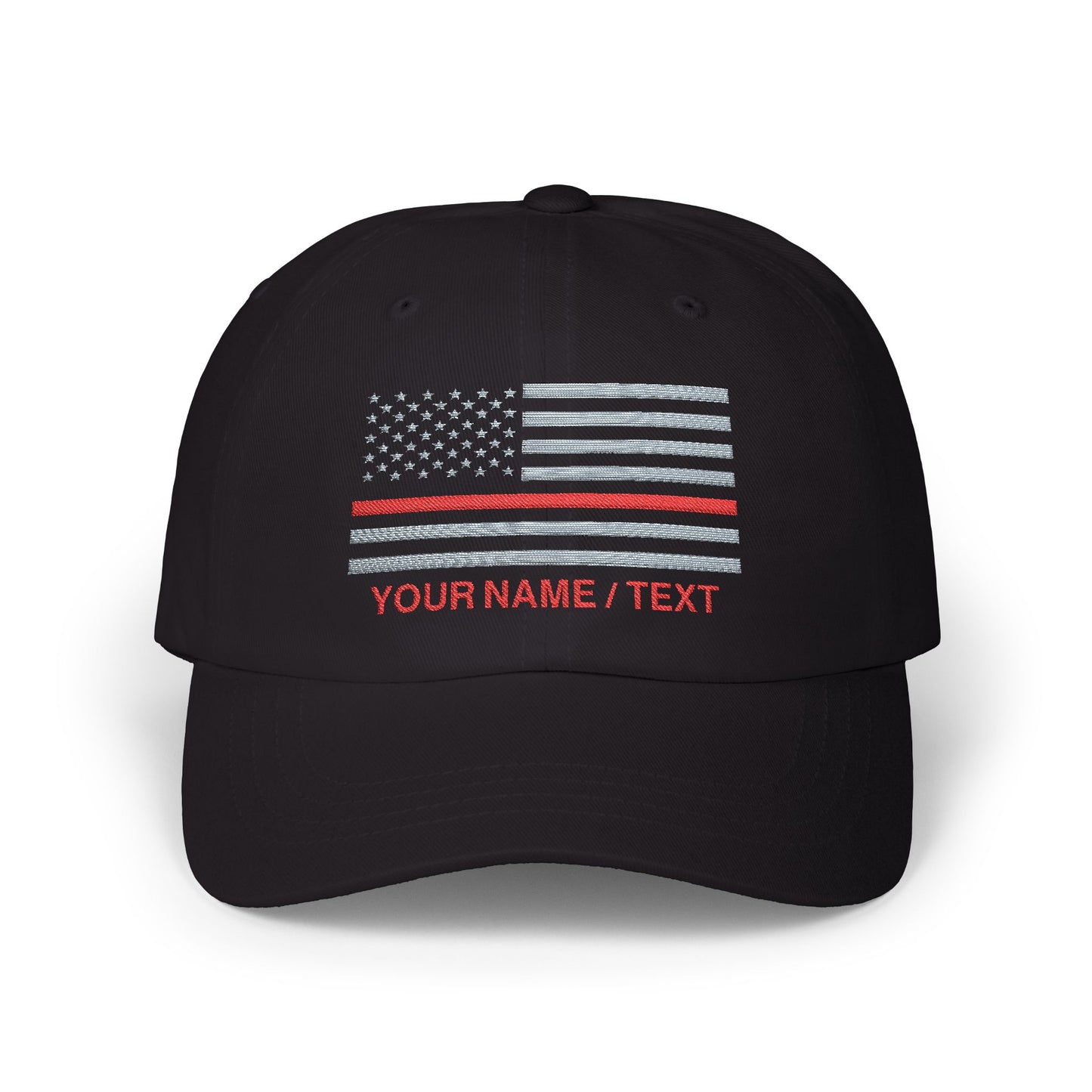 American Flag Custom Red Line Baseball Cap