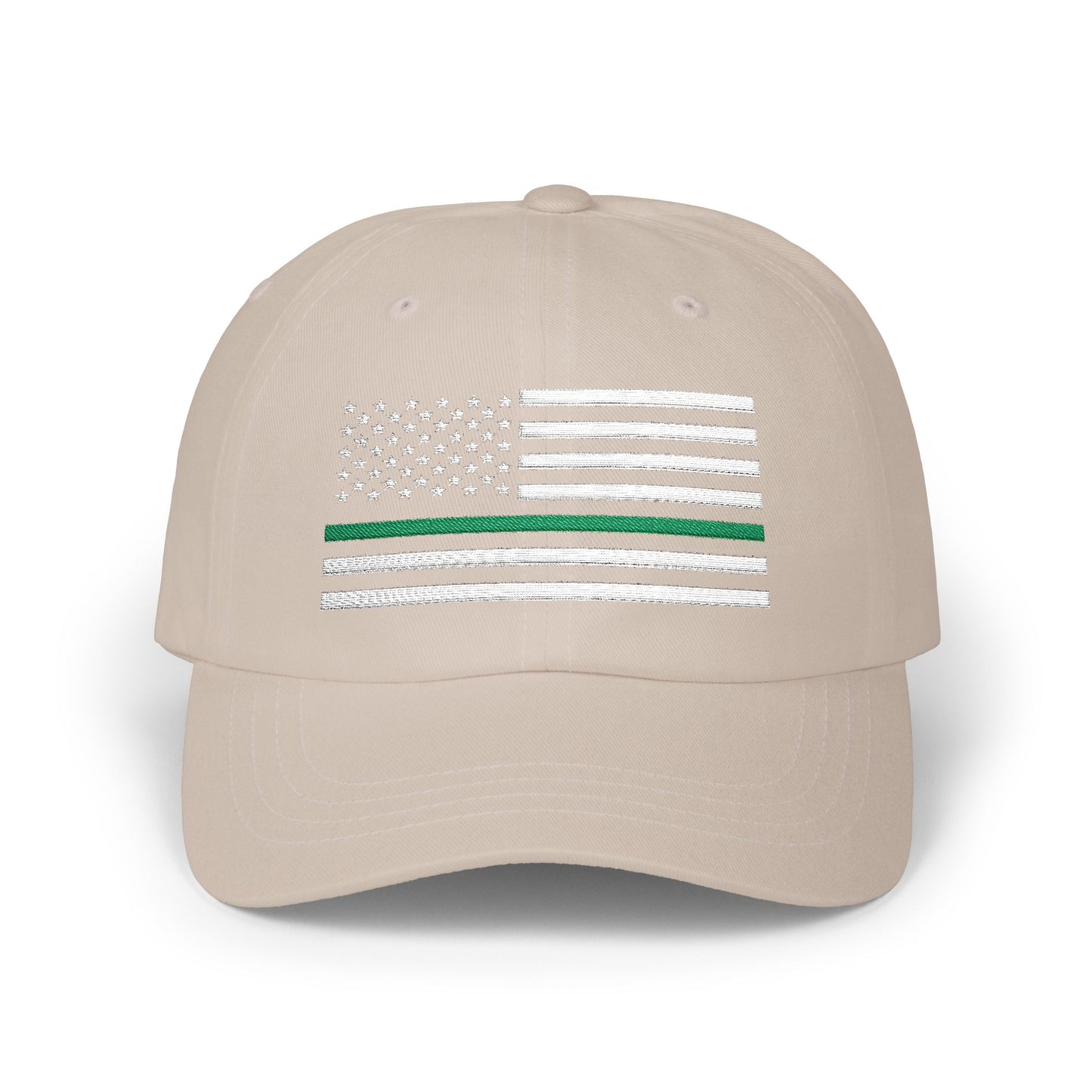 American Flag Green Line Baseball Cap