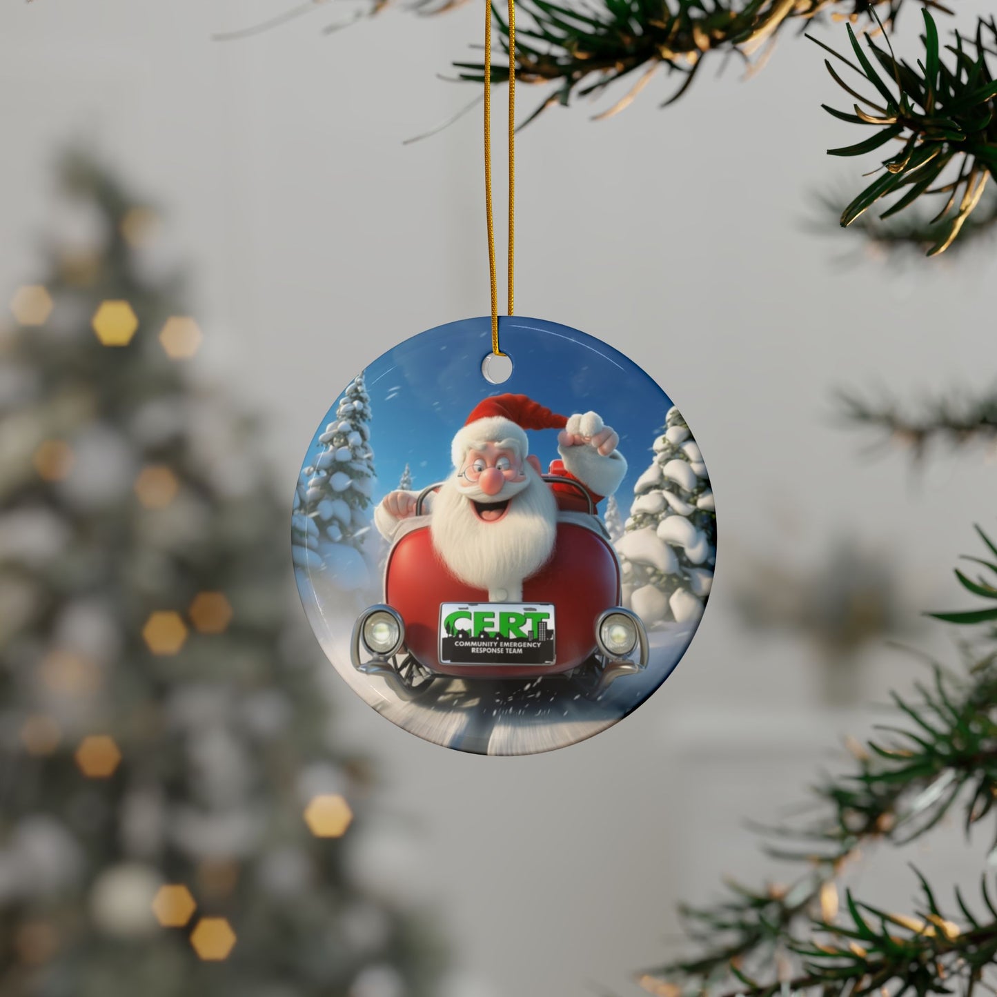 Santa's CERT Sled Ornament