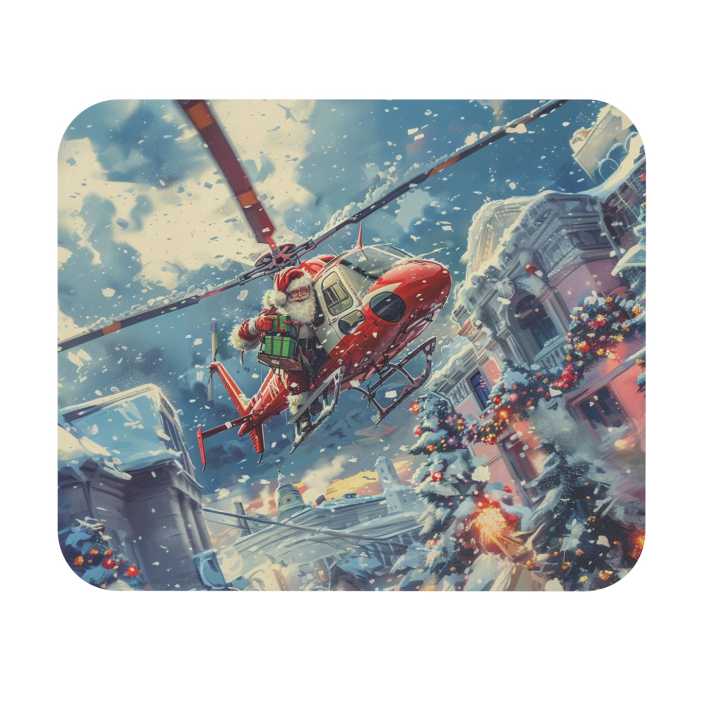 Santa Air Delivery Mouse Pad