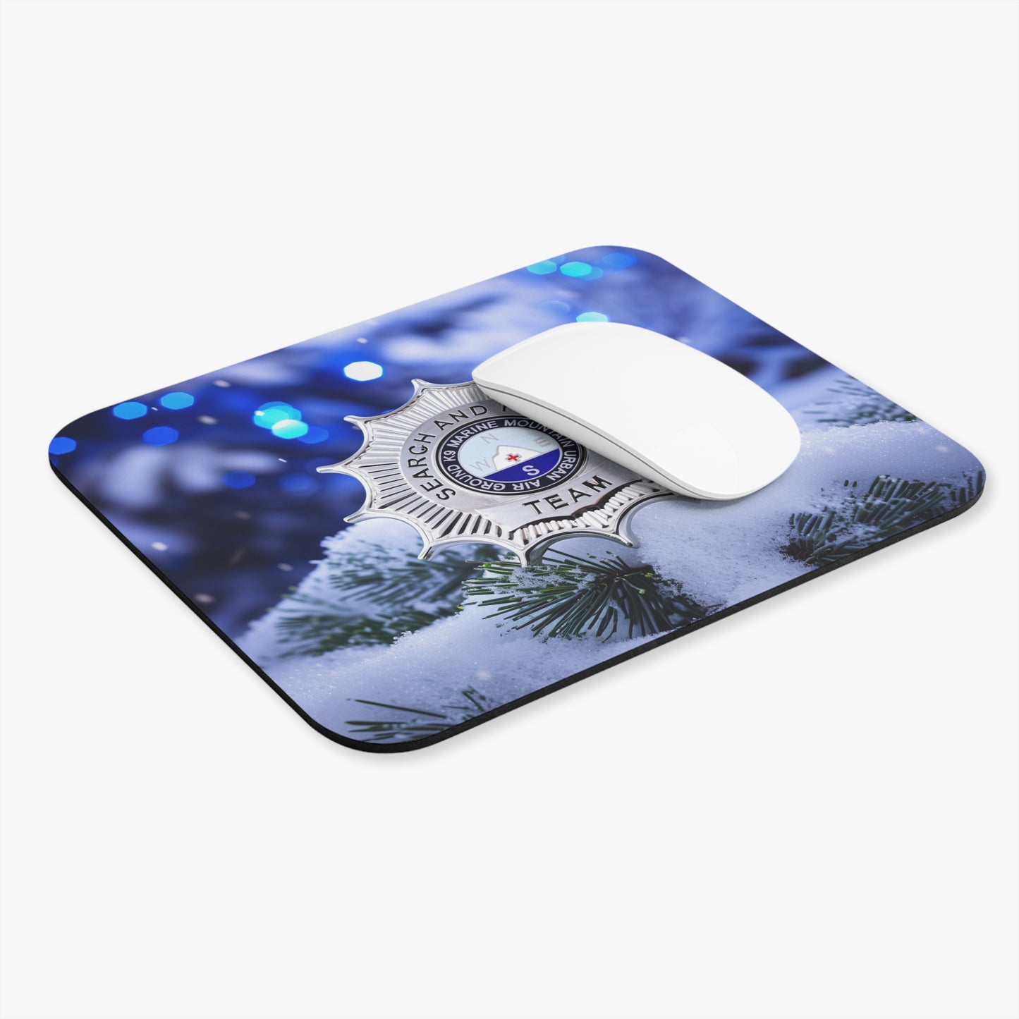 SAR Badge Snowflake Mouse Pad