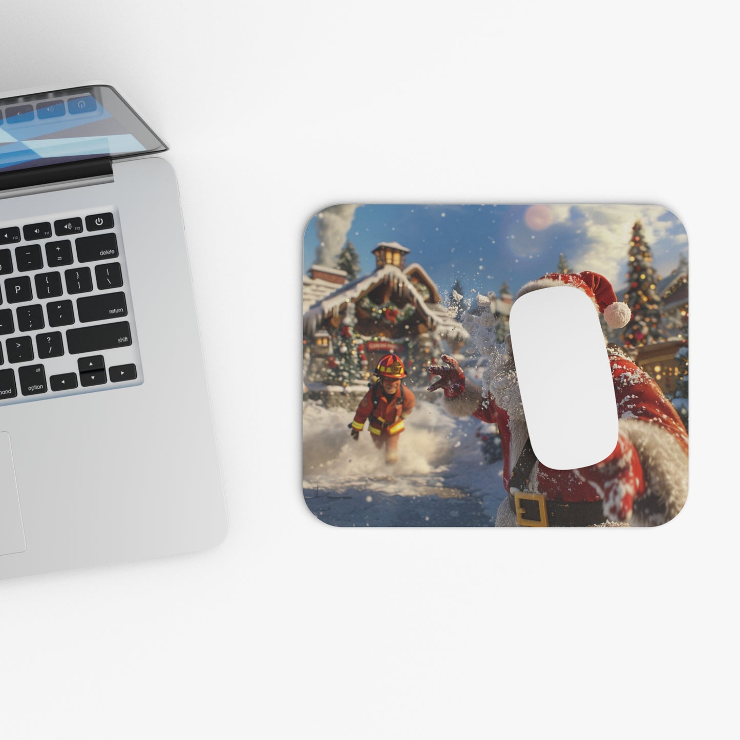Santa on Scene Mouse Pad