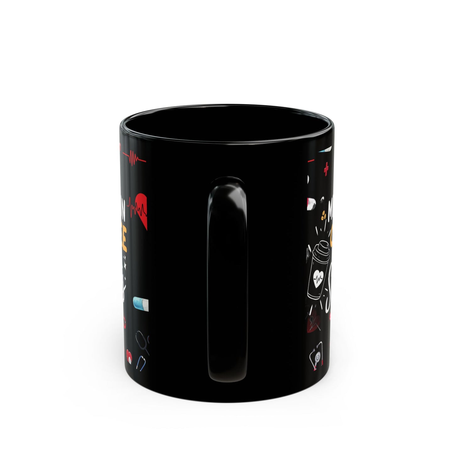 Messy Bun Black Mug