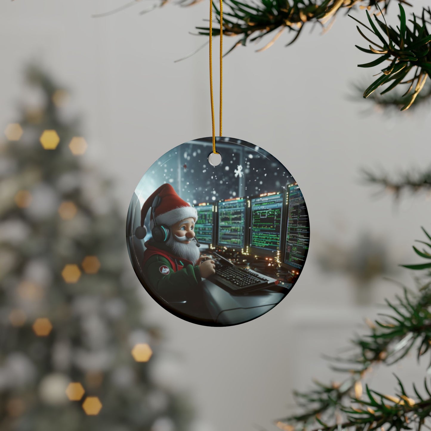 Santa Dispatching Ornament