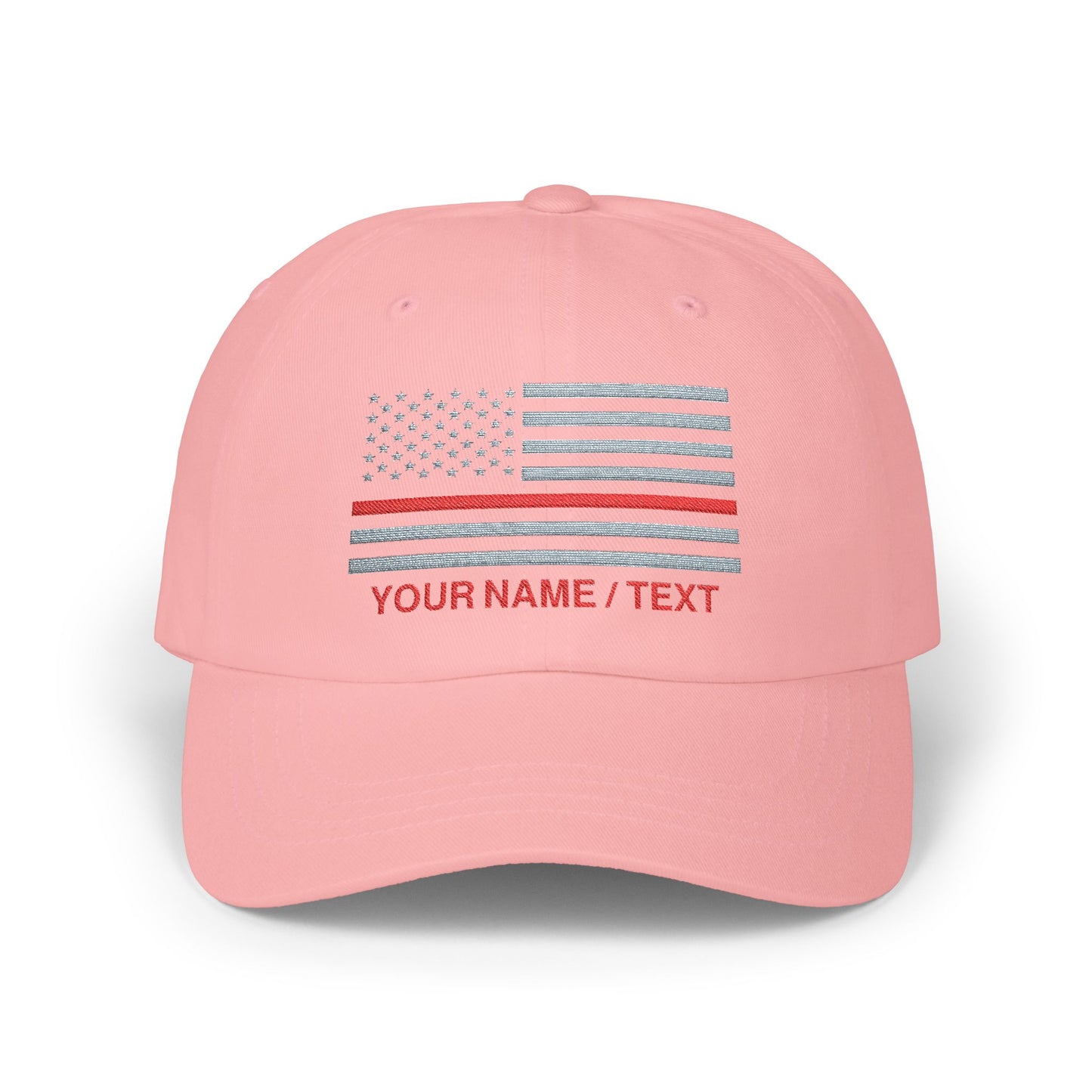 American Flag Custom Red Line Baseball Cap