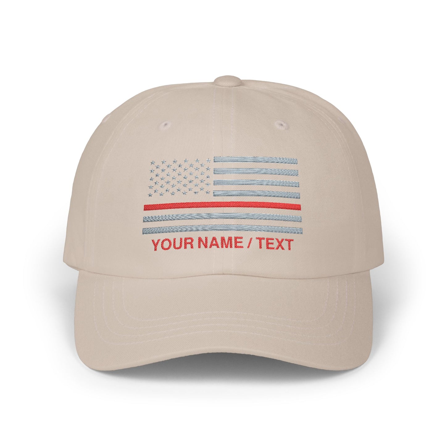American Flag Custom Red Line Baseball Cap