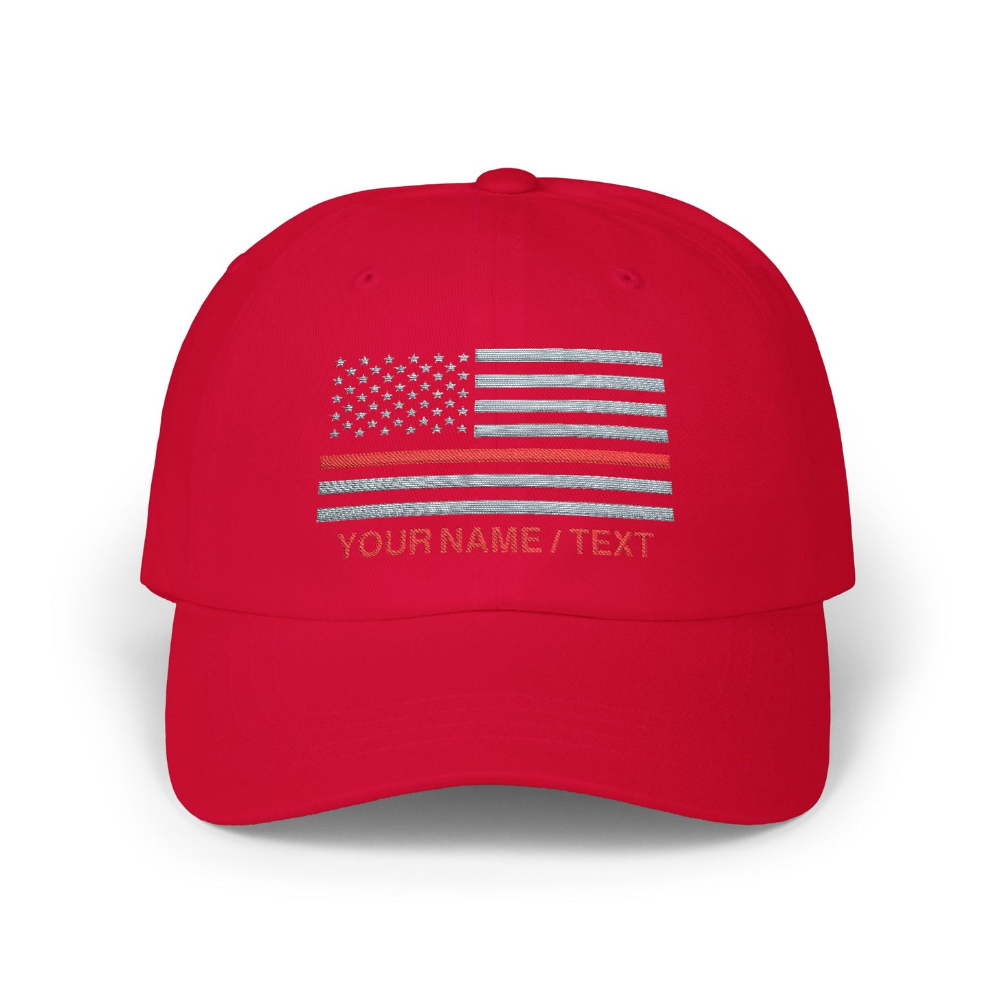 American Flag Custom Red Line Baseball Cap