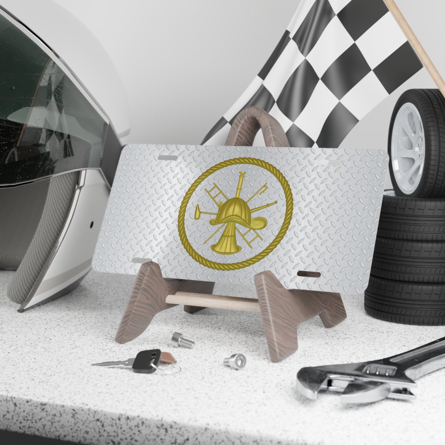 Firefighter Scramble License Plate