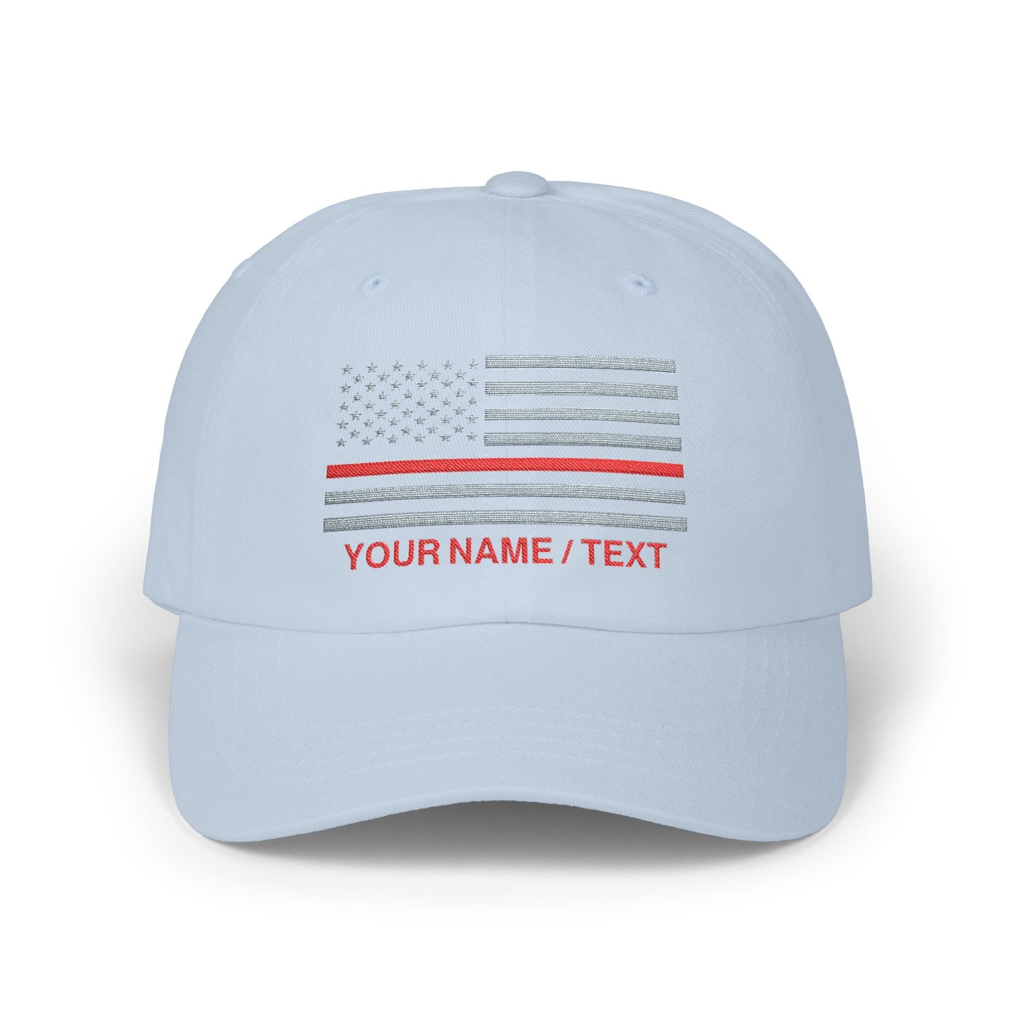American Flag Custom Red Line Baseball Cap