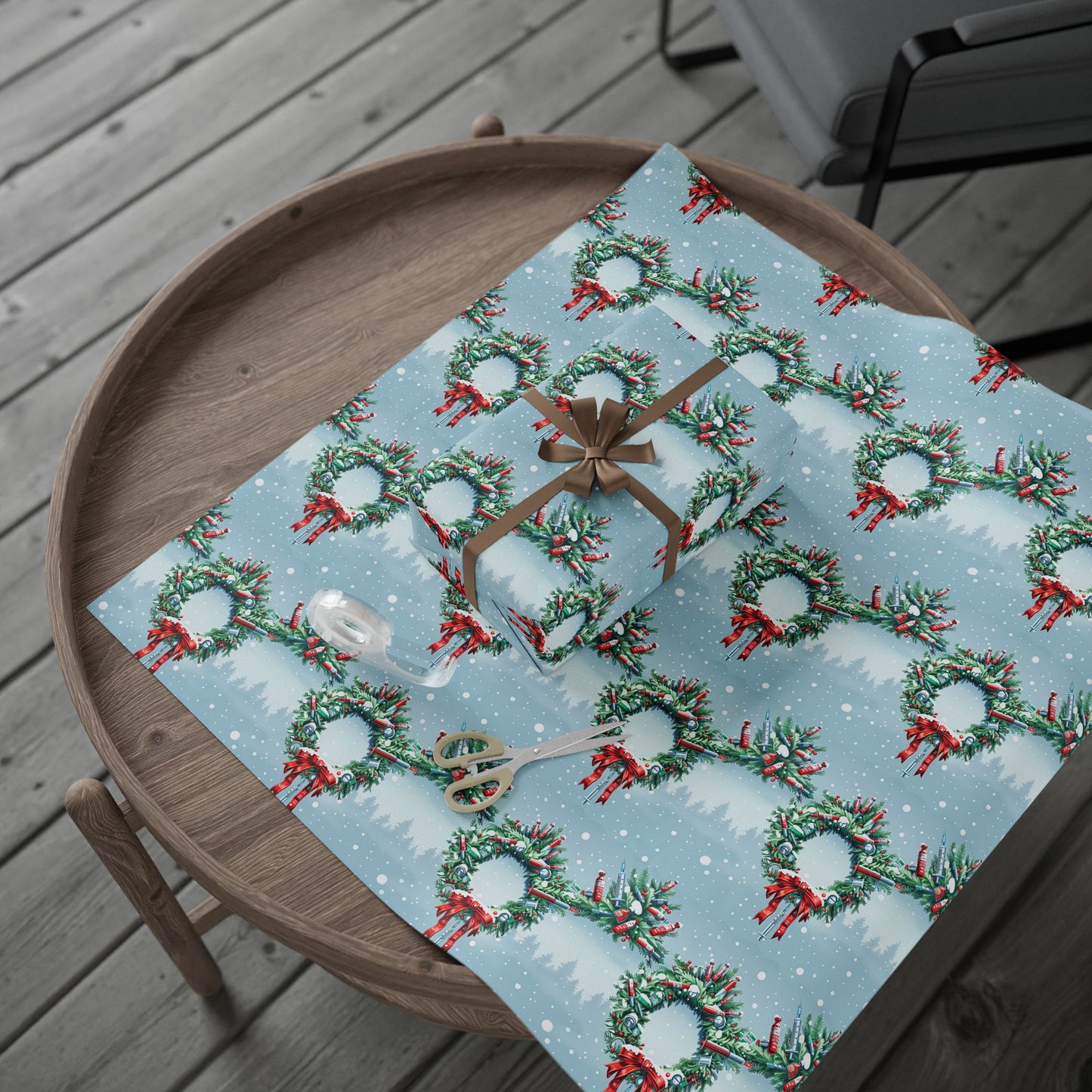 Hospital Wreath Wrapping Paper