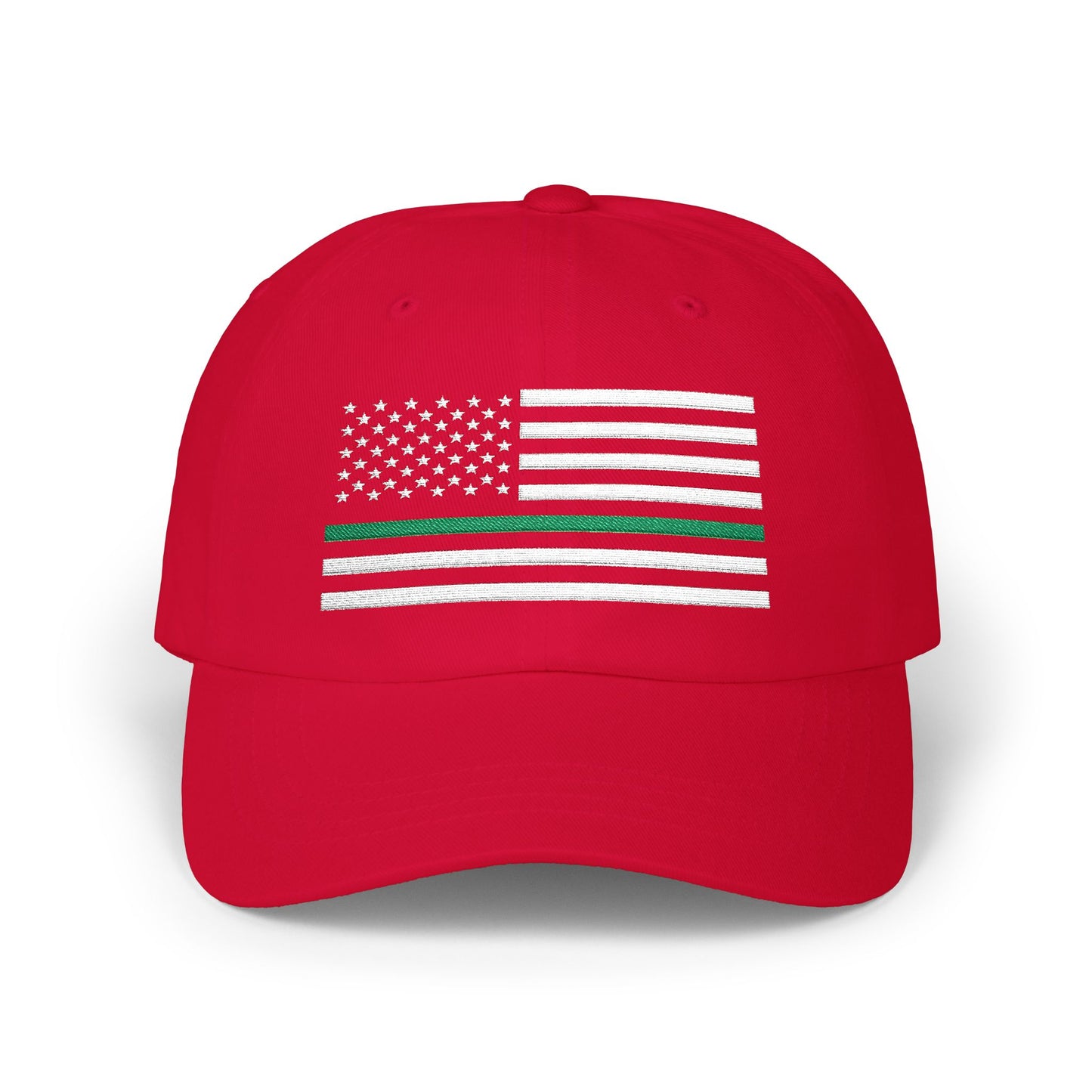 American Flag Green Line Baseball Cap