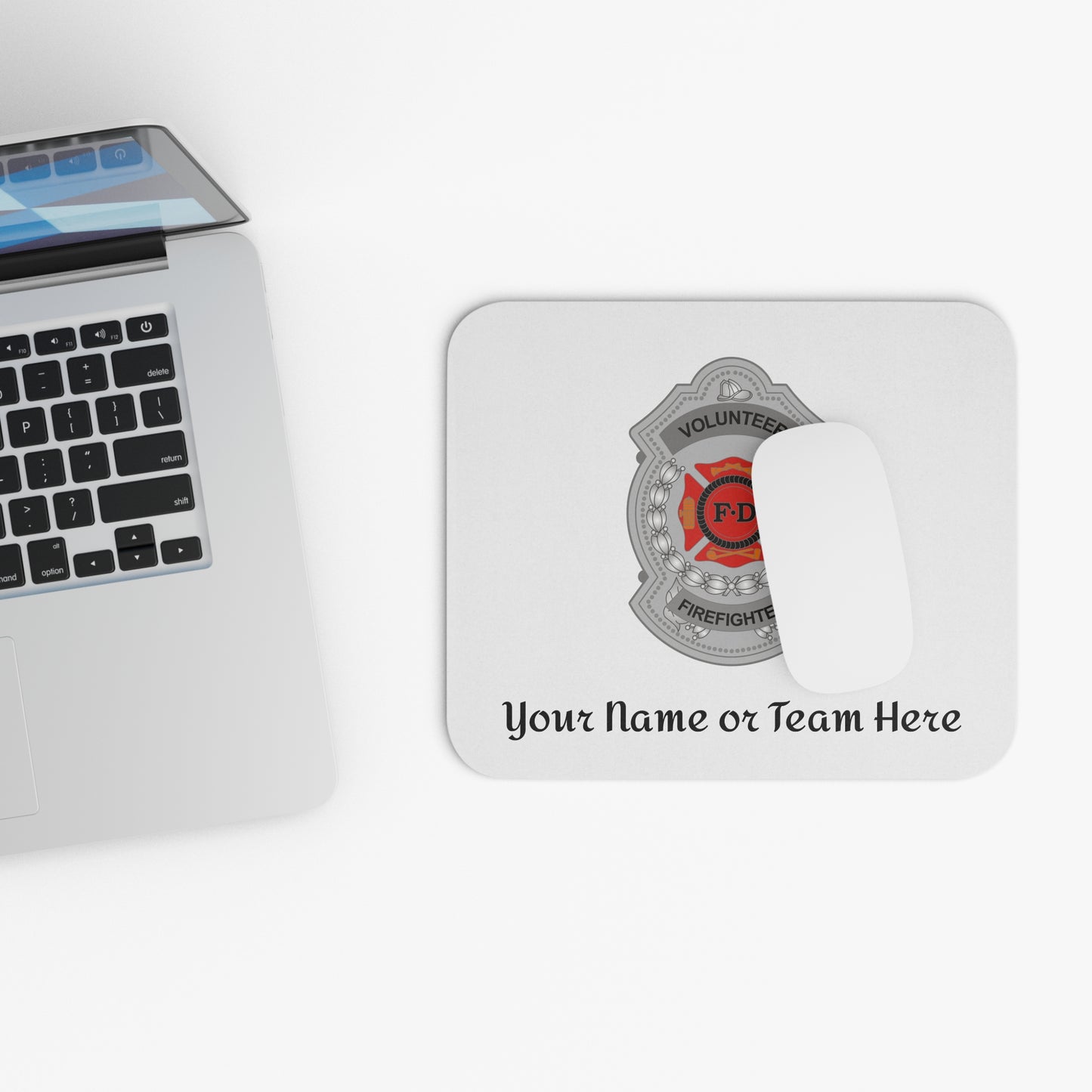 Volunteer Firefighter Badge Custom Mouse Pad