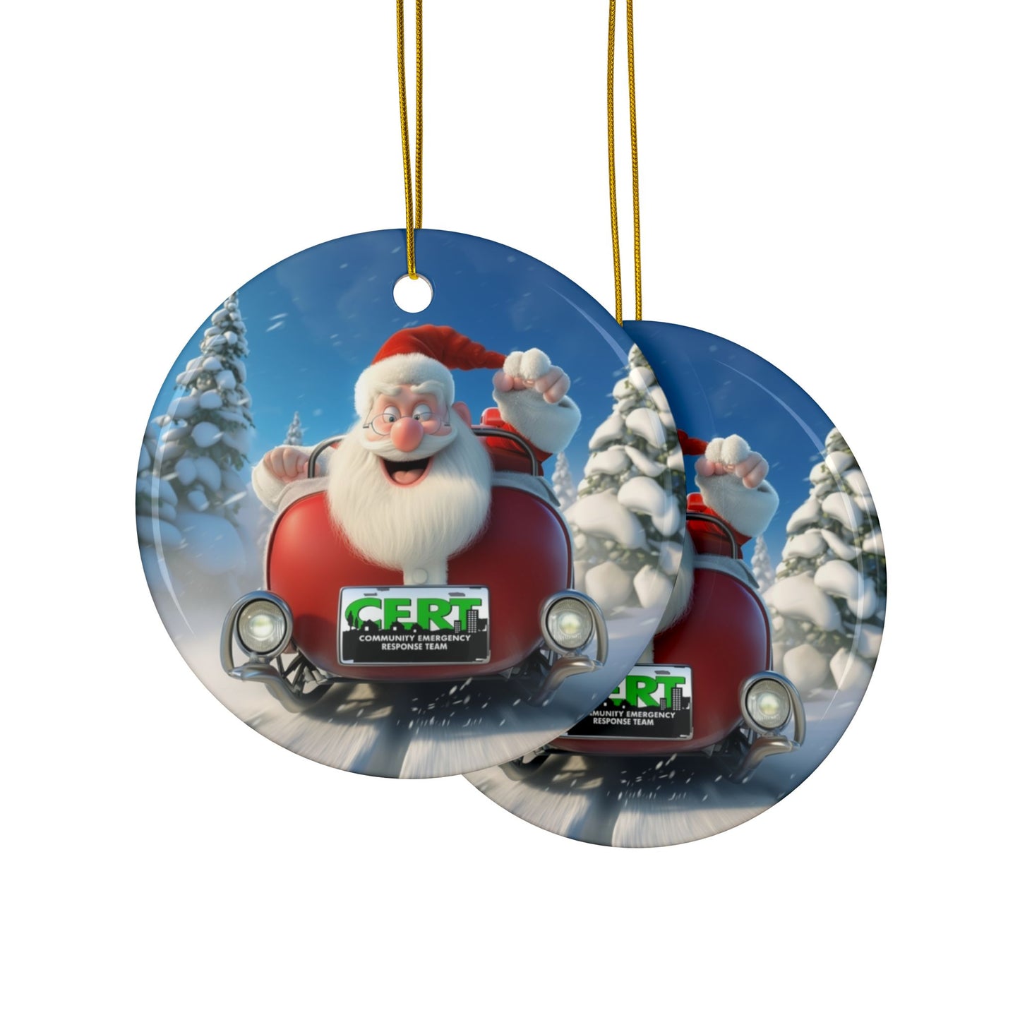 Santa's CERT Sled Ornament