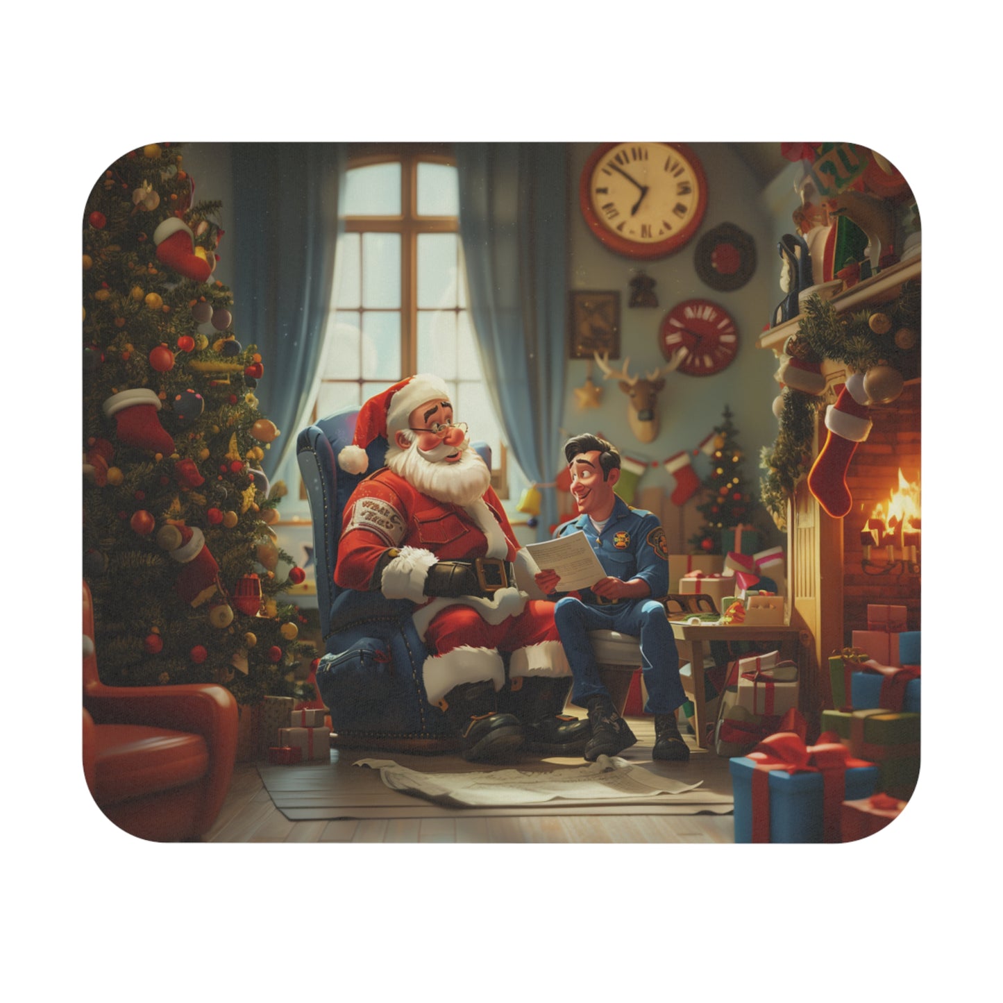 Santa Sitting Mouse Pad
