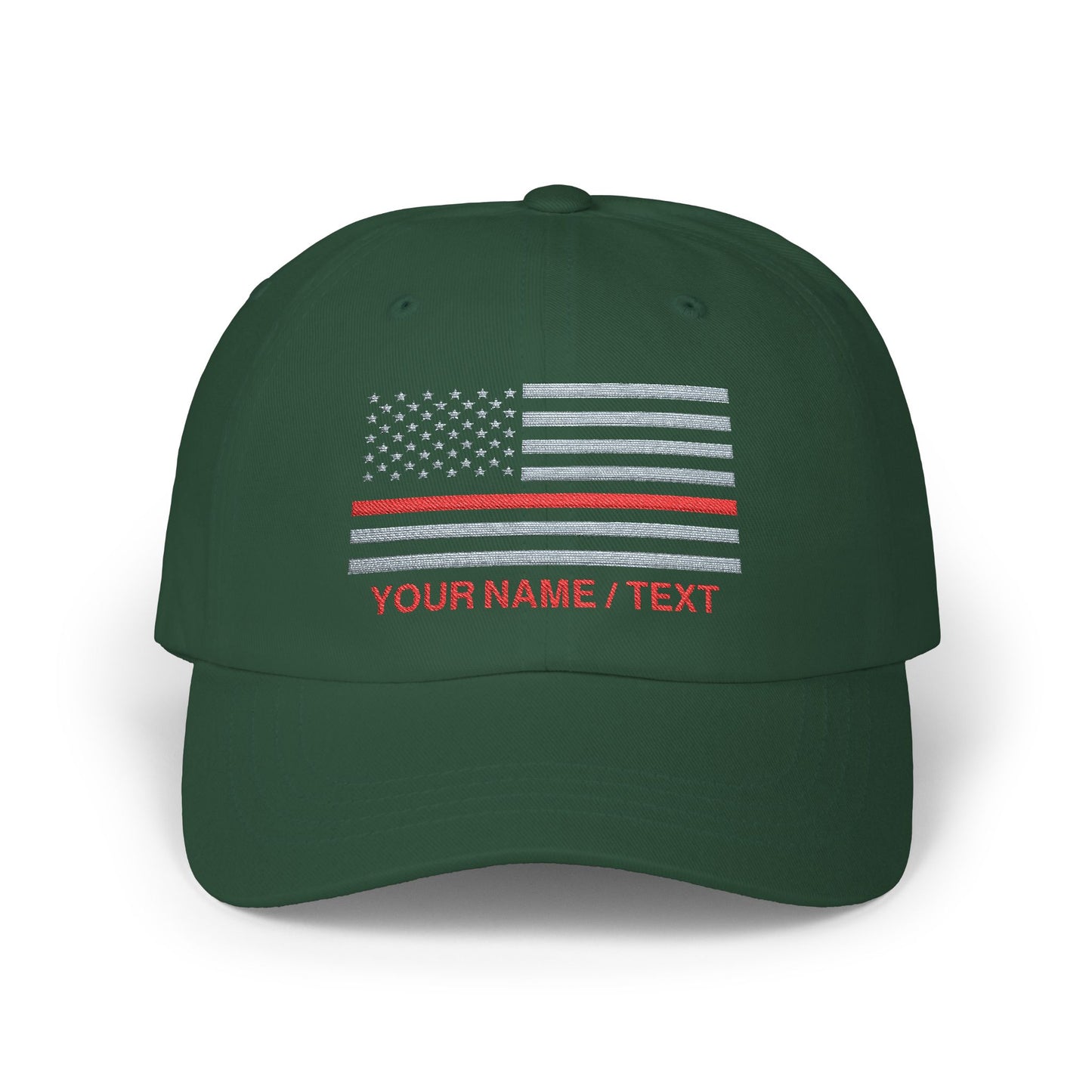 American Flag Custom Red Line Baseball Cap