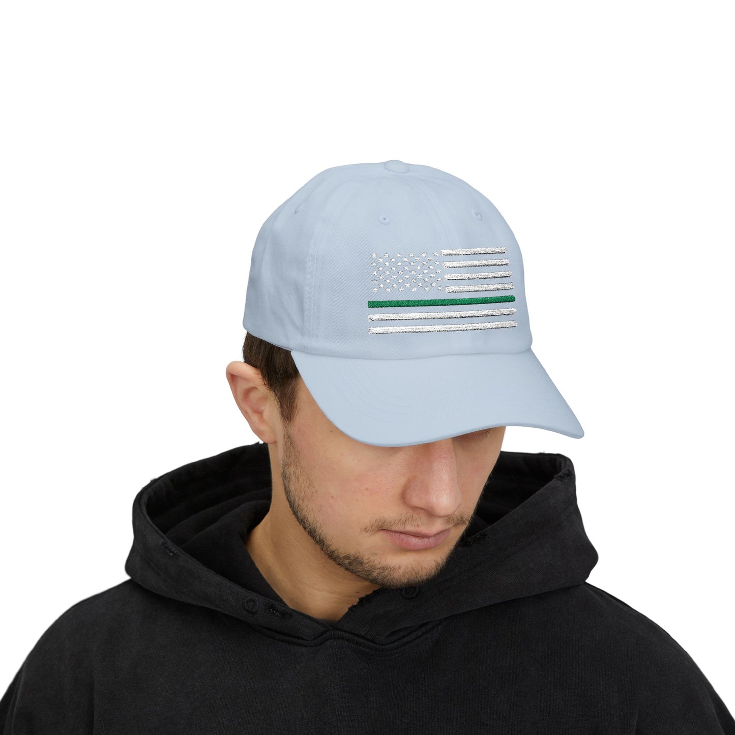 American Flag Green Line Baseball Cap