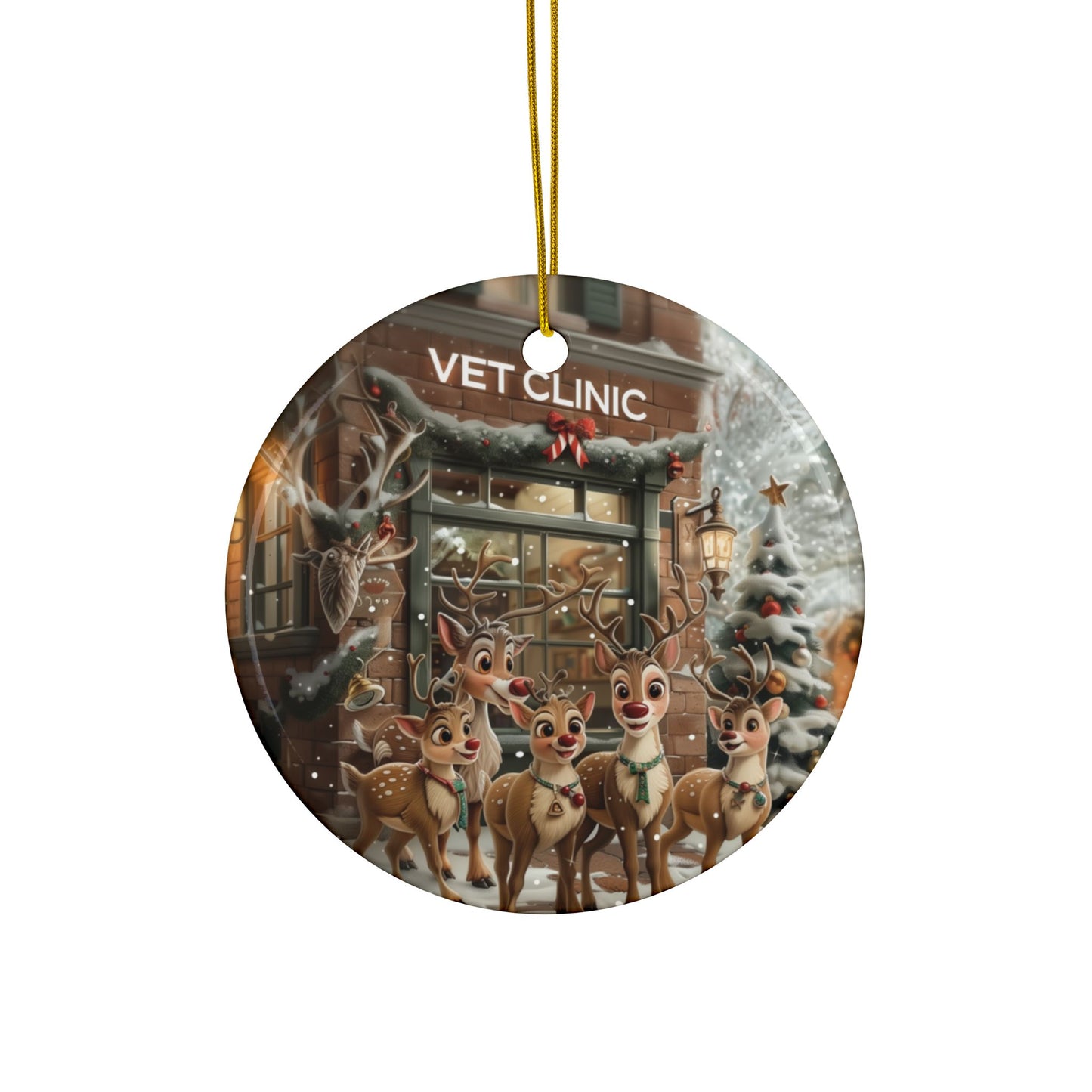 Reindeer at Vet Clinic Ornament