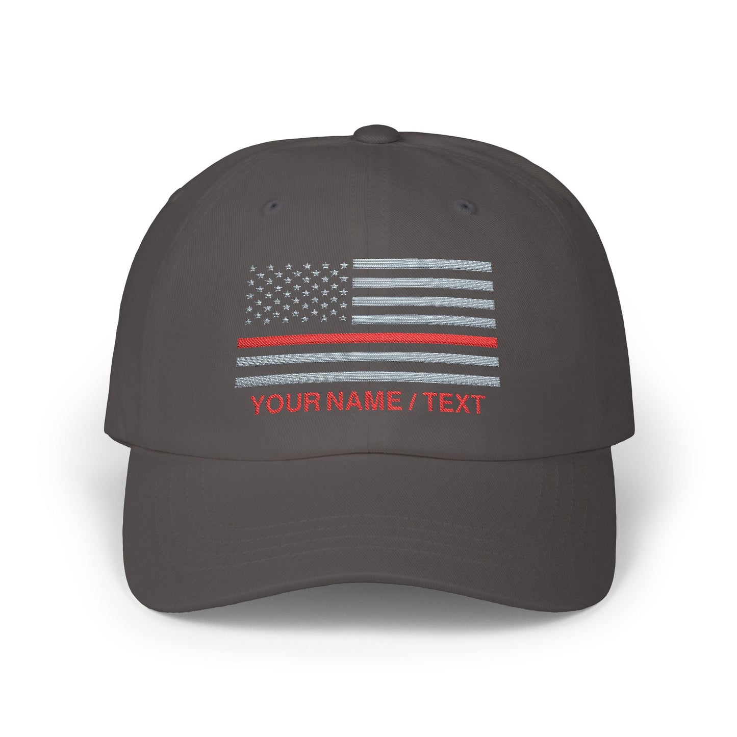 American Flag Custom Red Line Baseball Cap