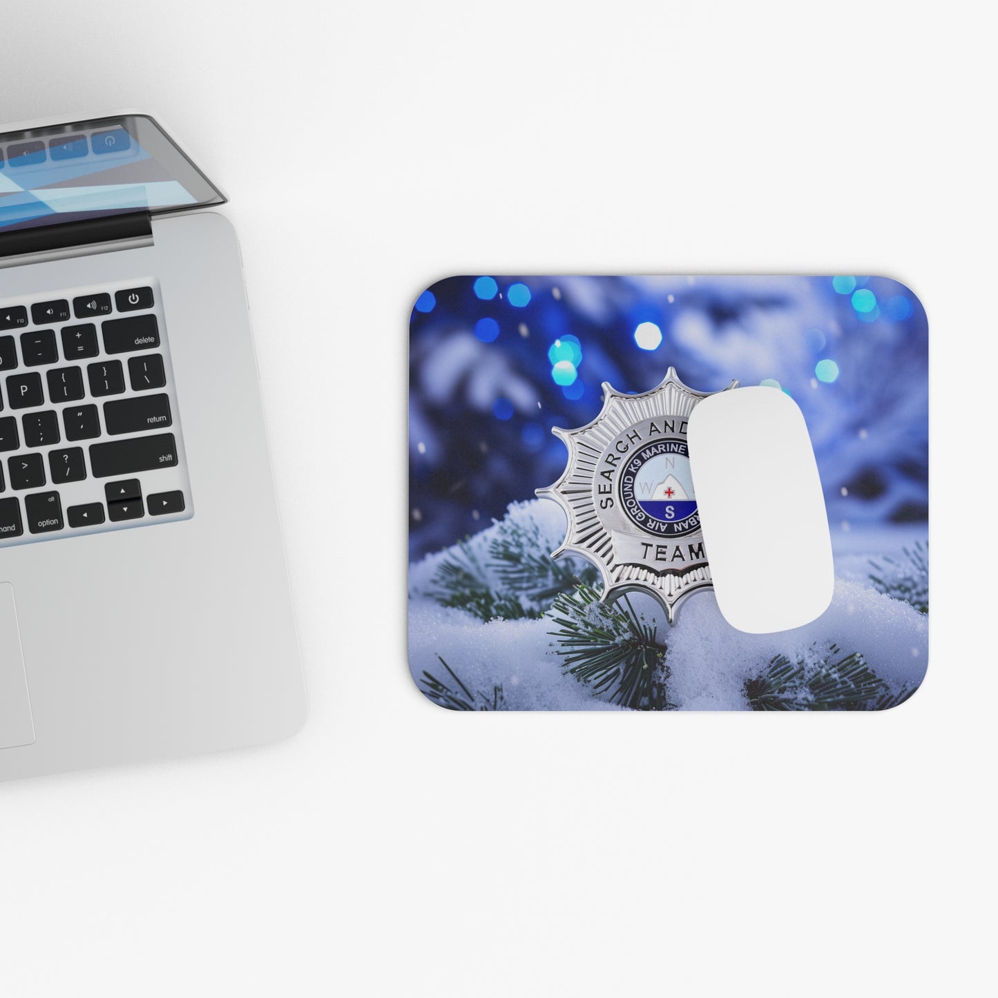 SAR Badge Snowflake Mouse Pad
