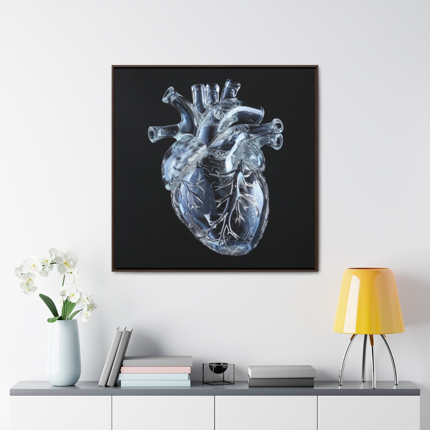 Framed Canvas - Glass Heart
