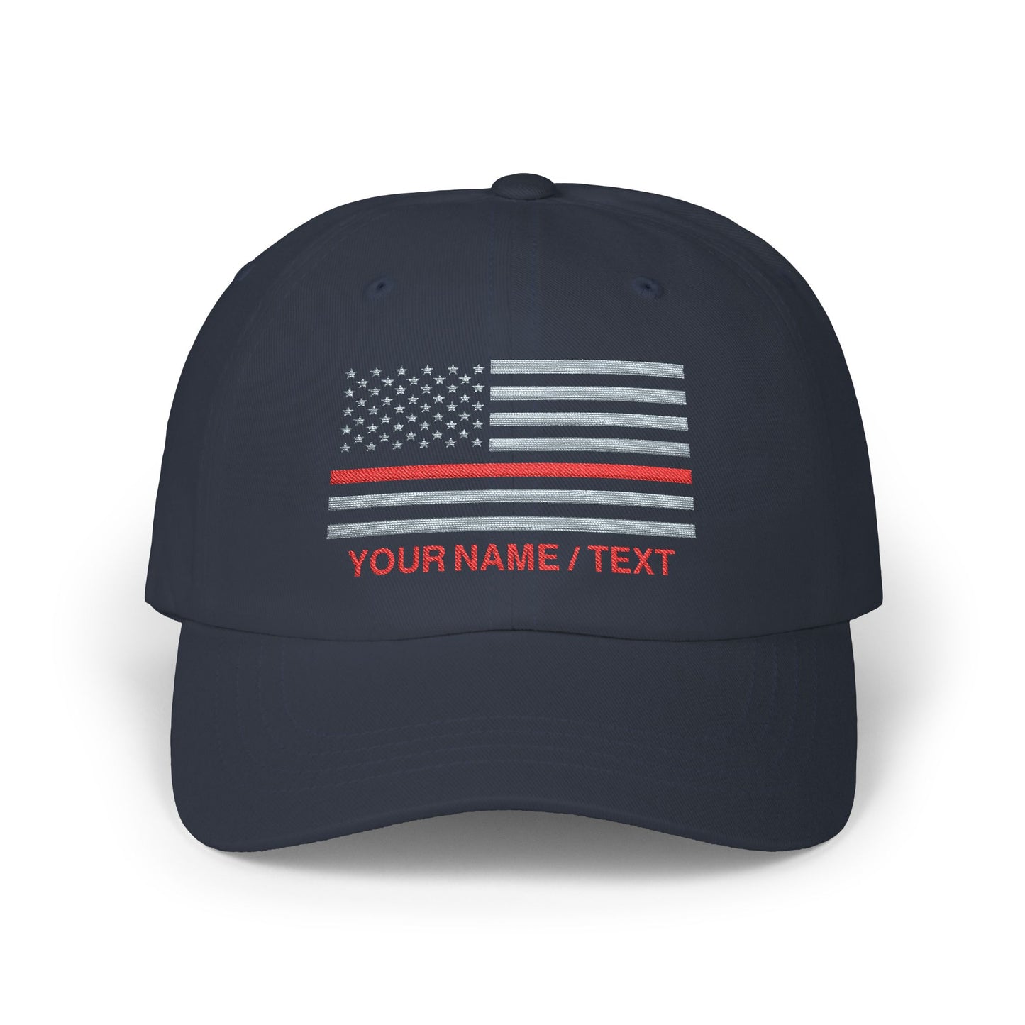 American Flag Custom Red Line Baseball Cap