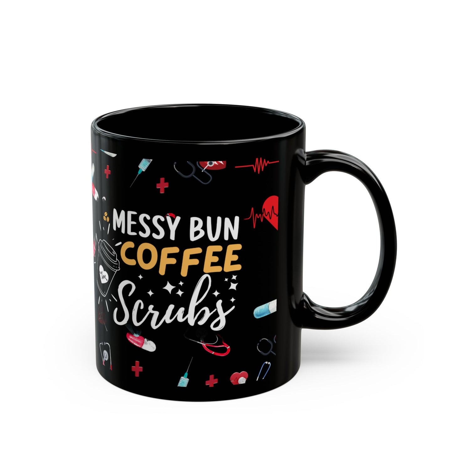 Messy Bun Black Mug