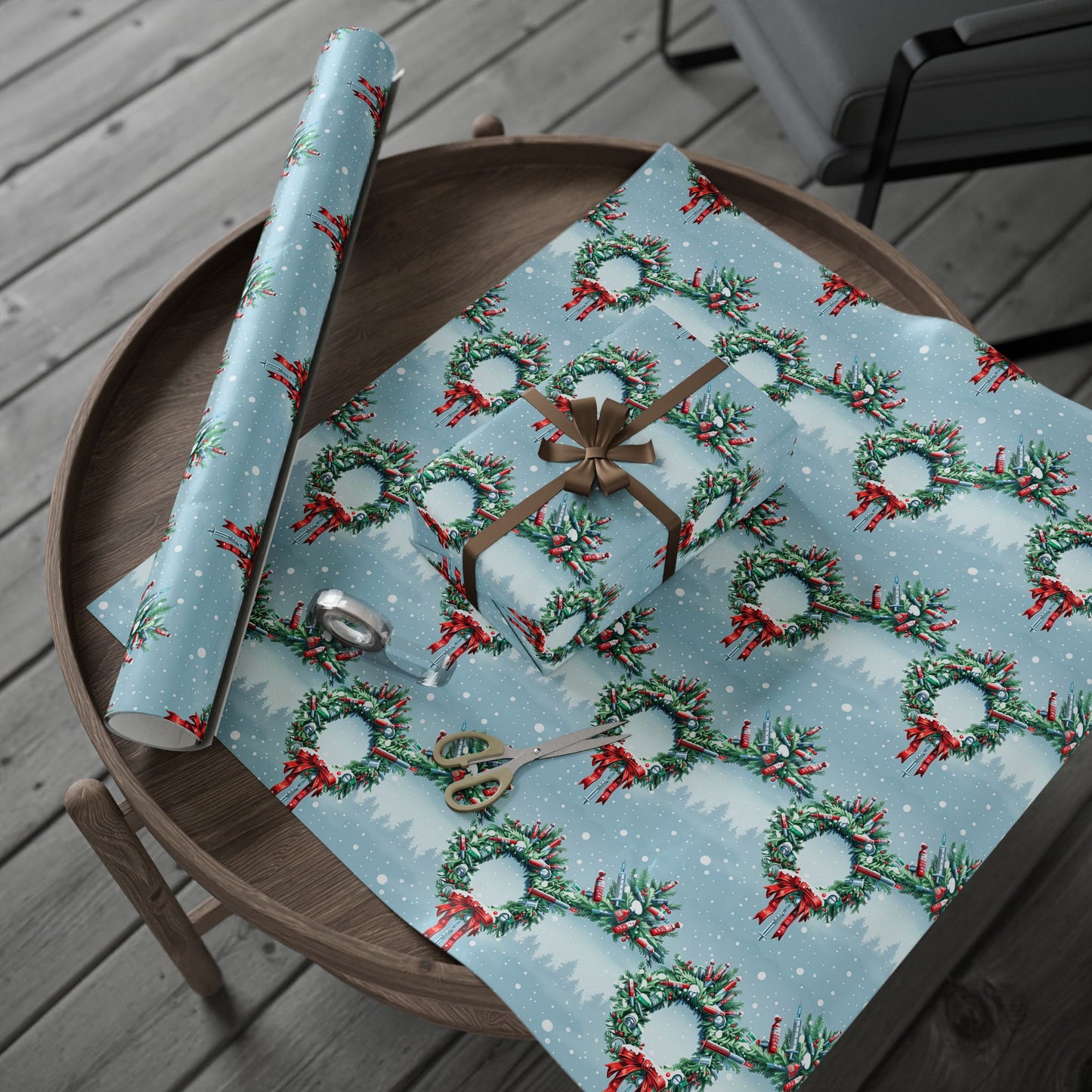 Hospital Wreath Wrapping Paper