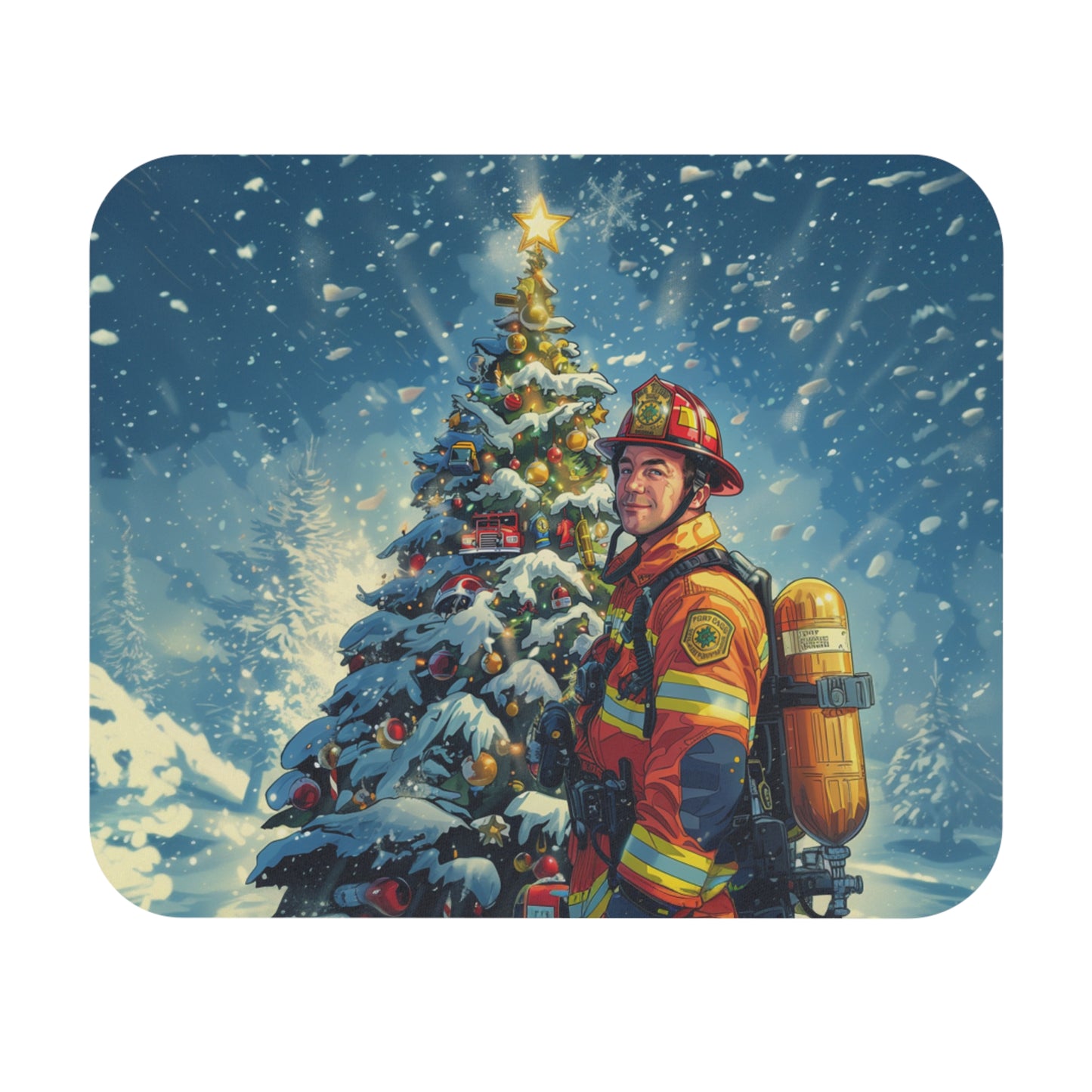 Firefighter Tree Mouse Pad
