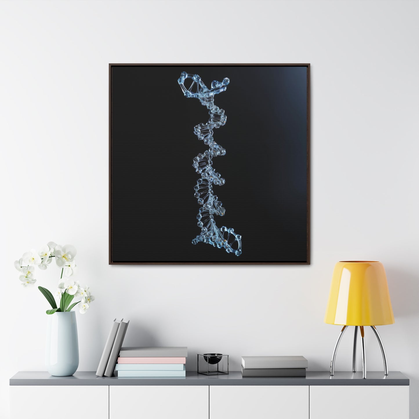 Framed Canvas - Glass DNA Strand