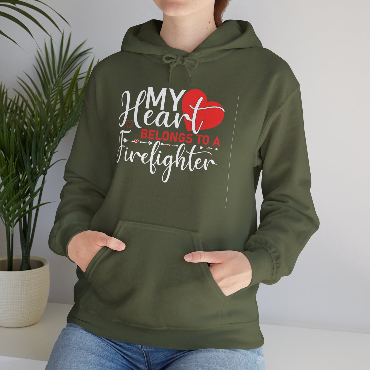 My Heart Belongs To A Firefighter Hoodie