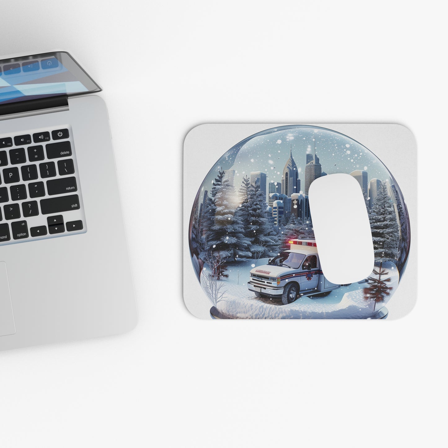 Ambulance Snow Globe Mouse Pad