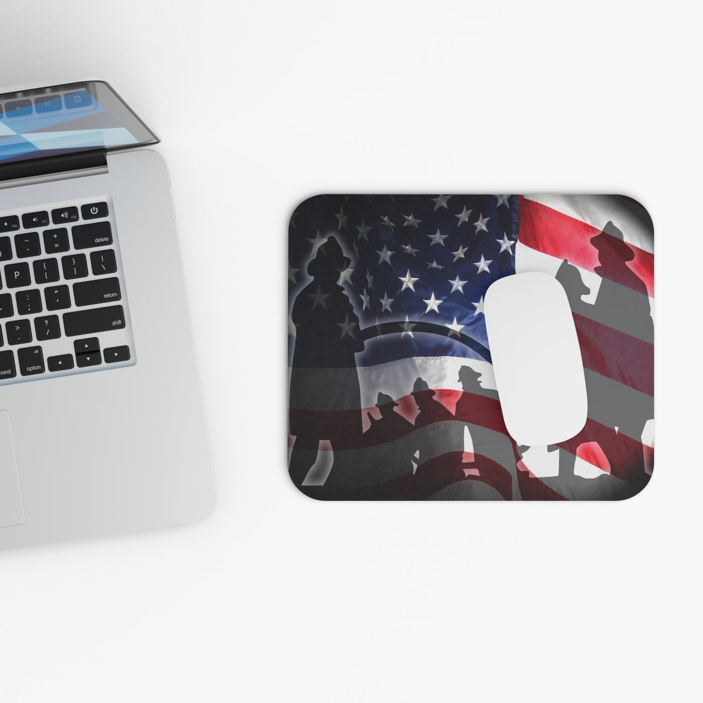 Firefighter American Flag Mouse Pad
