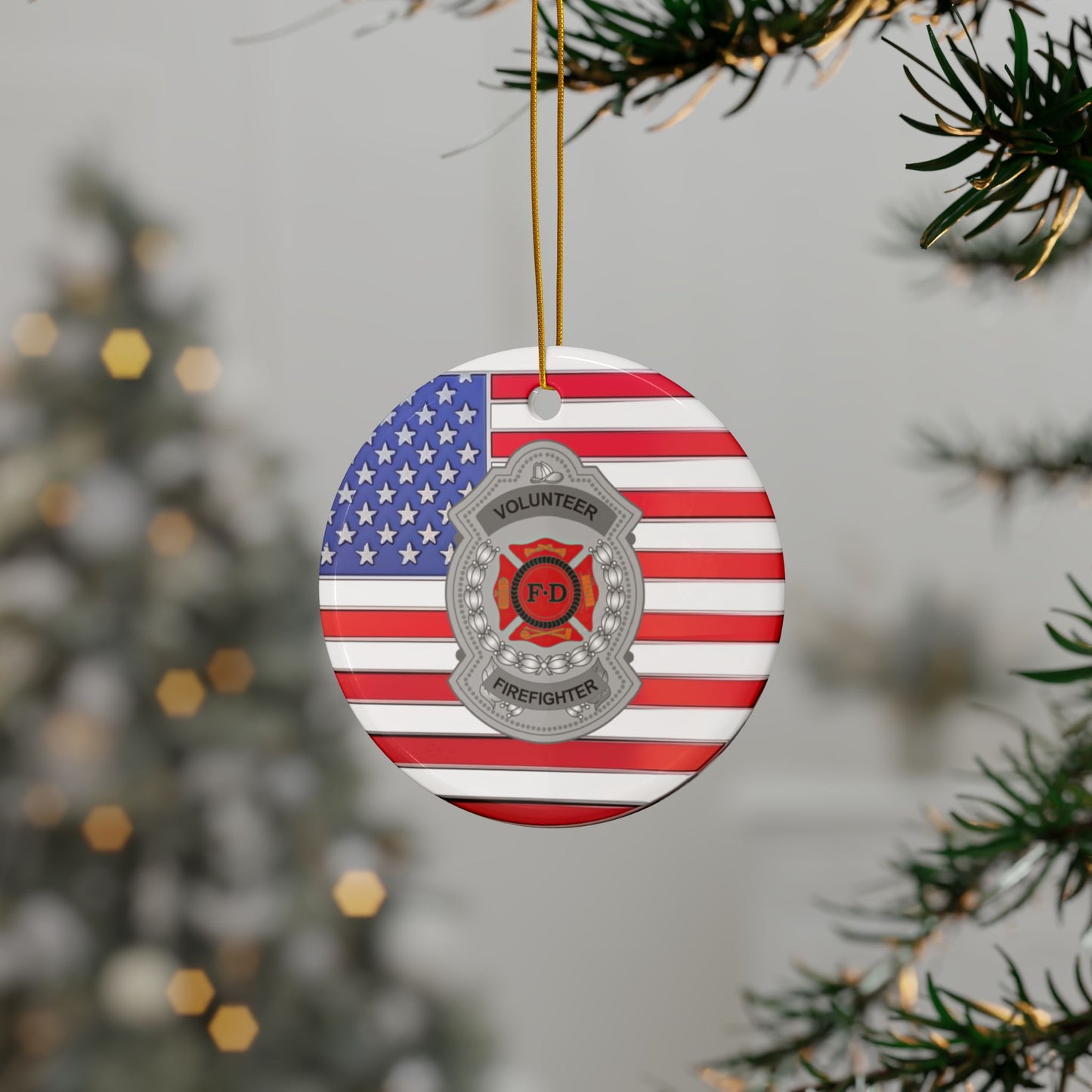 Patriotic Volunteer Firefighter Ornament