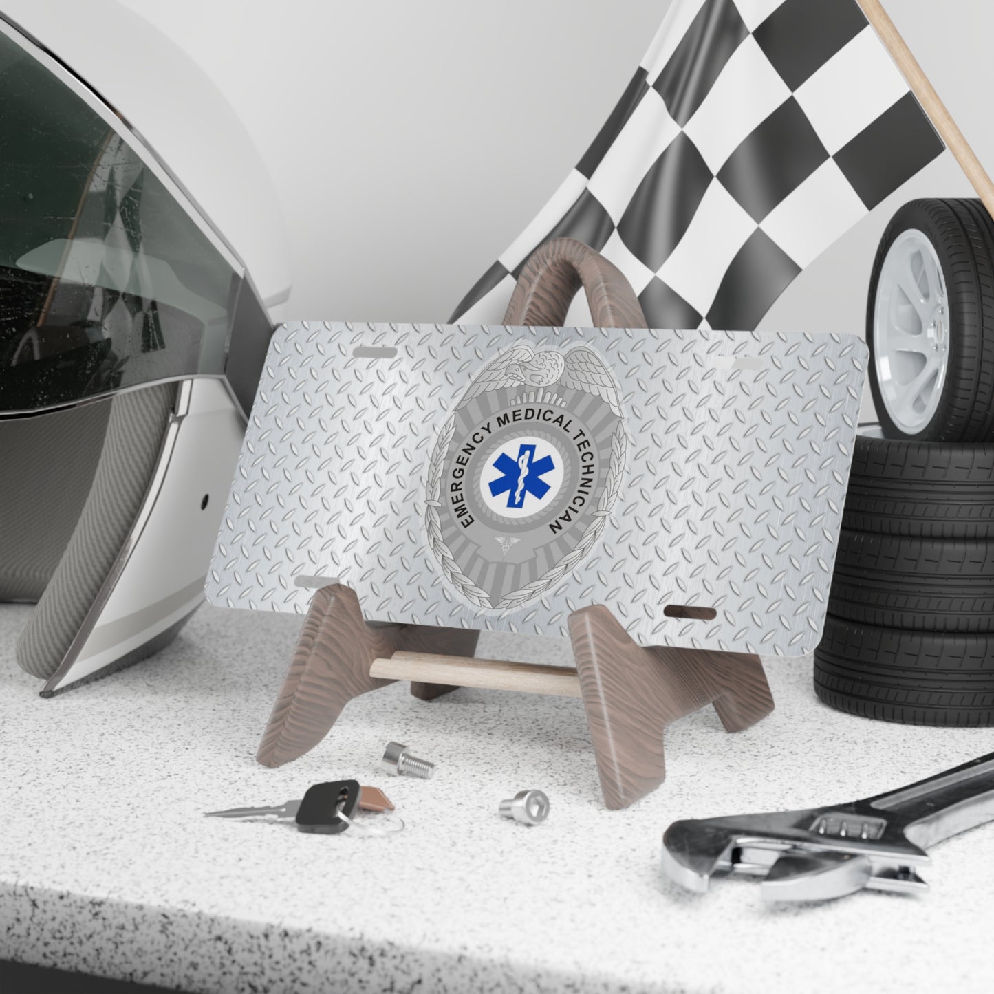 EMT Badge License Plate