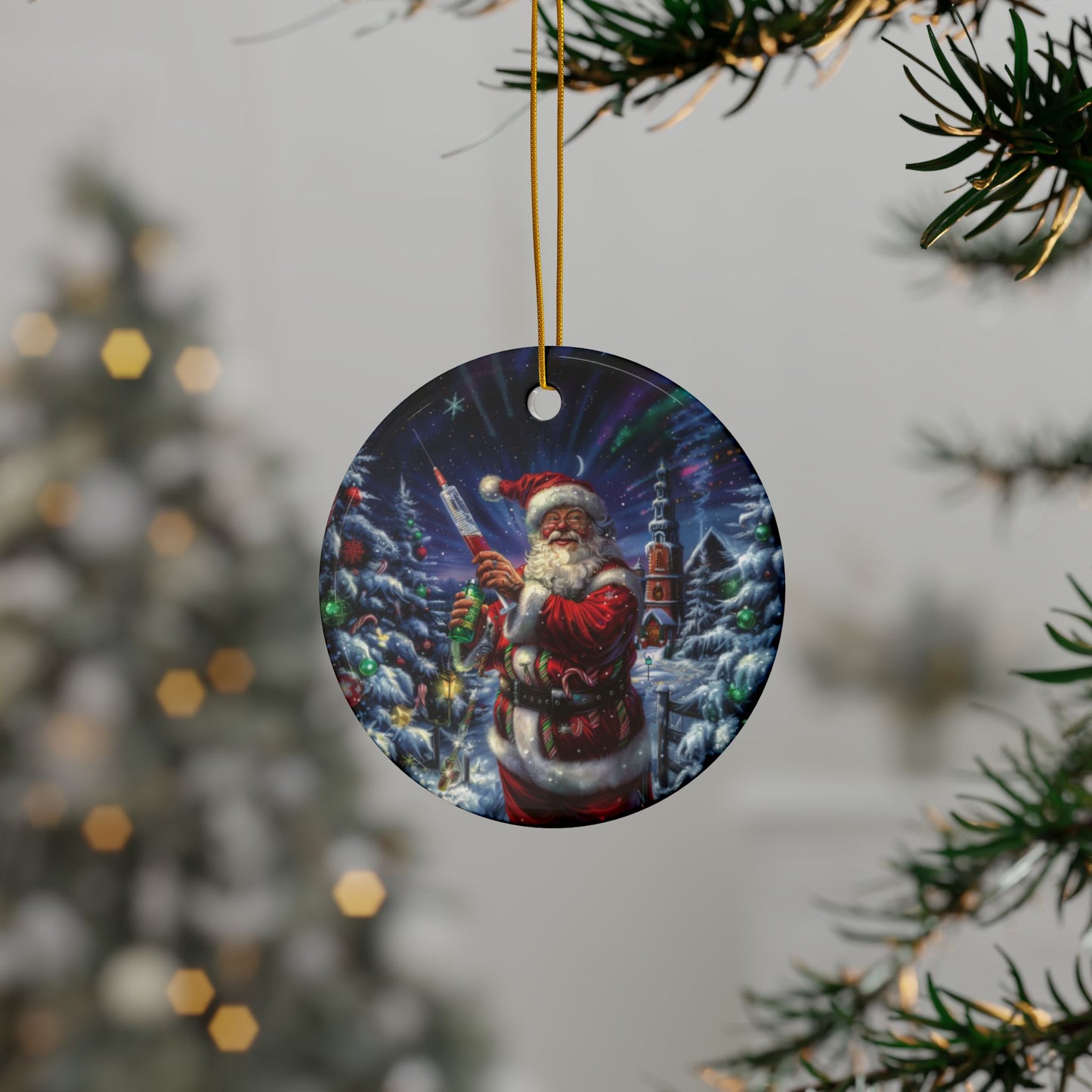 Syringe Santa Ornament