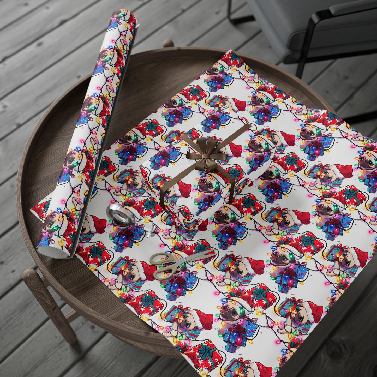 Christmas Pug Wrapping Paper